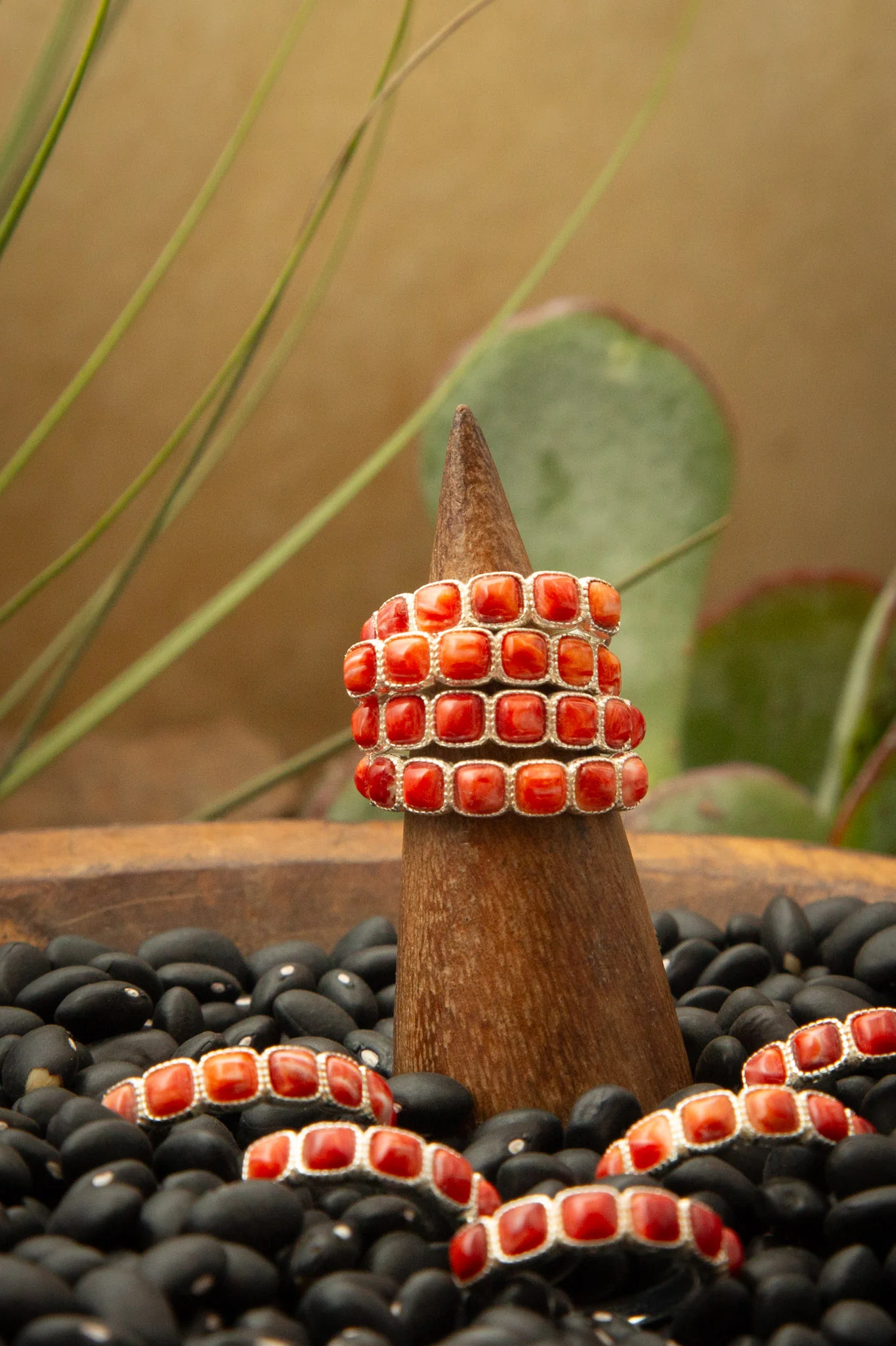 The Red Spiny Stacking Ring