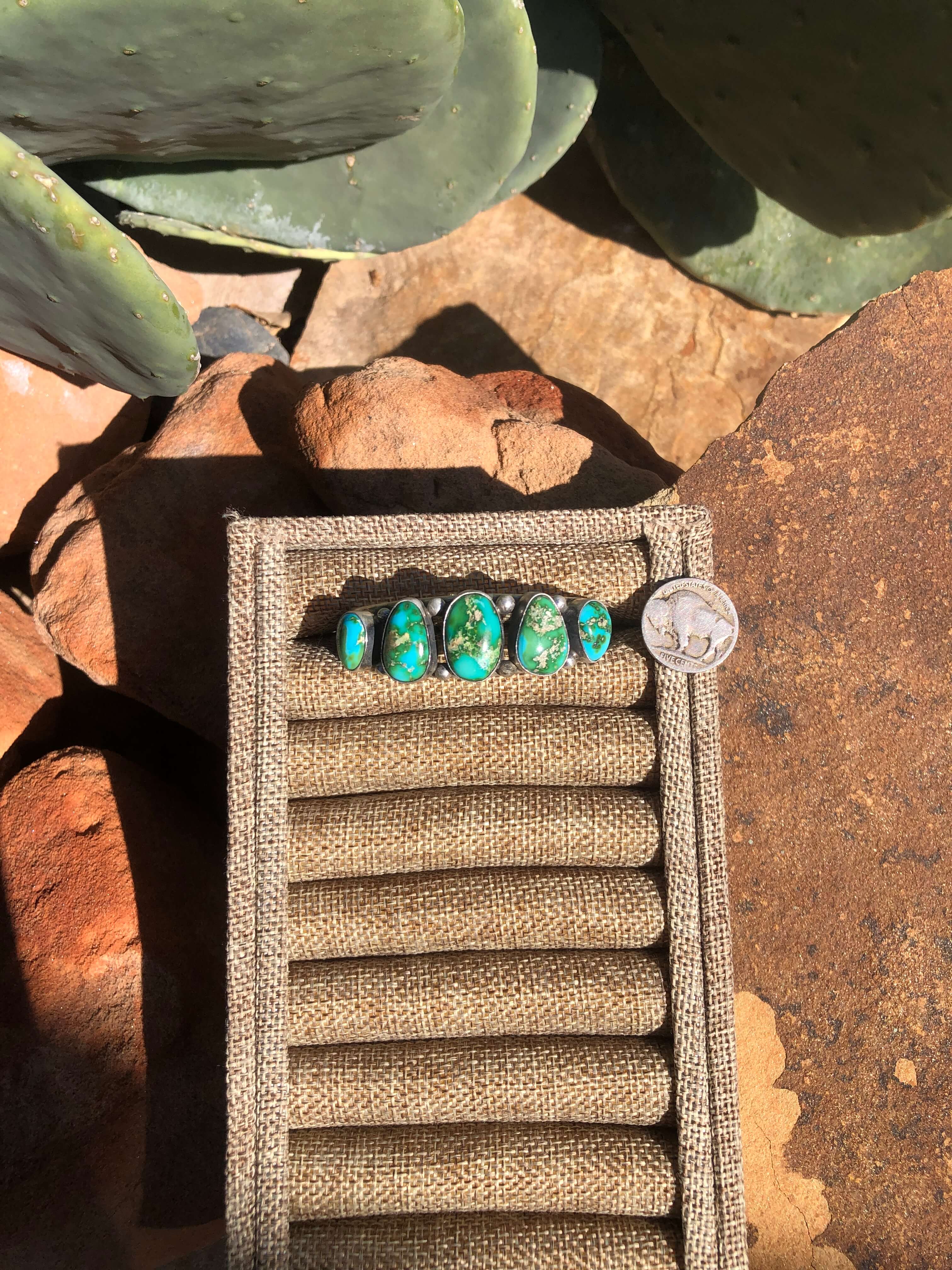 The 5 Stone Turquoise Cuff, 1 - Image 6