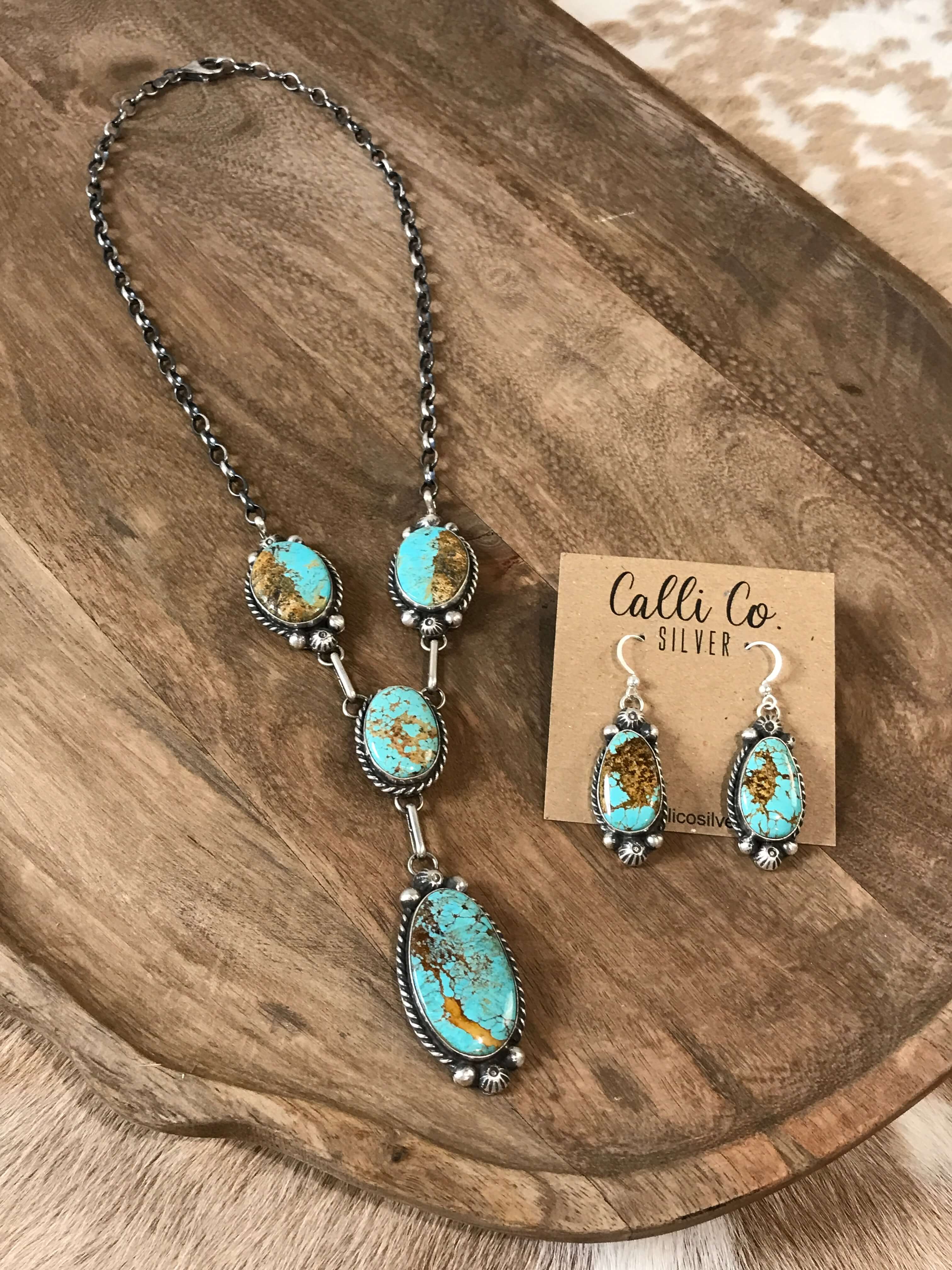 The Adler Turquoise Lariat Necklace Set