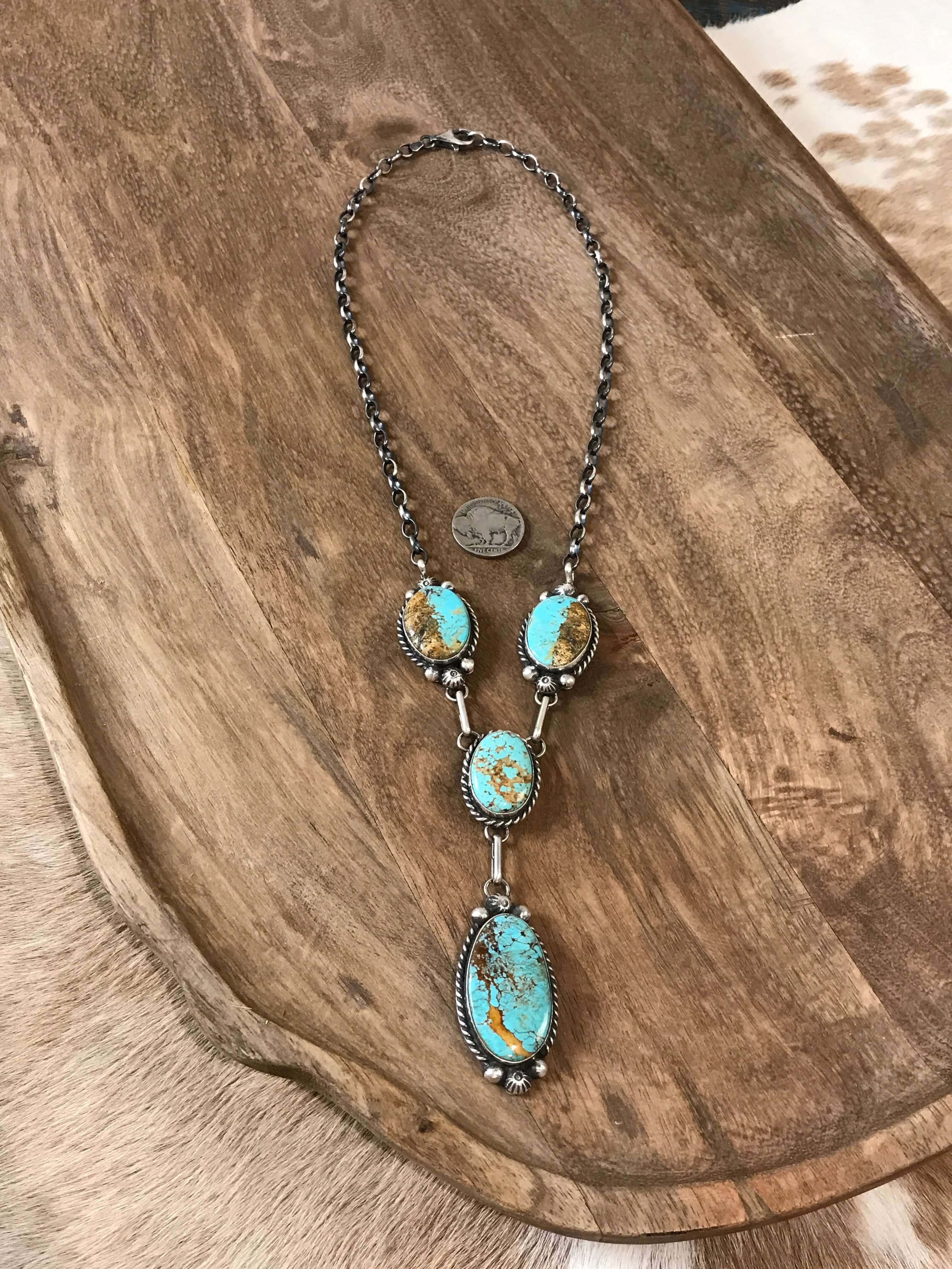 The Adler Turquoise Lariat Necklace Set - Image 6