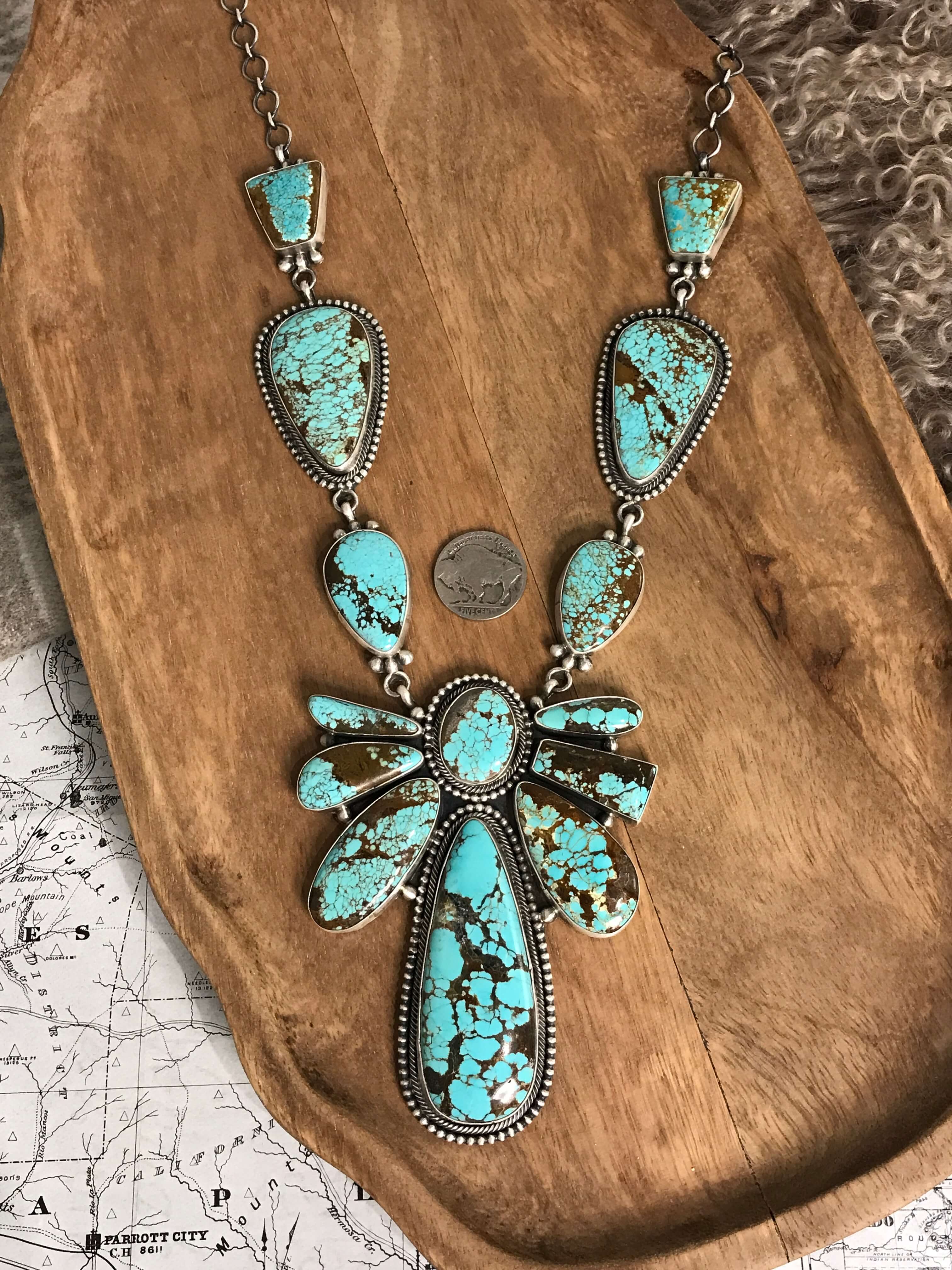 The Alabaster Turquoise Statement Necklace Set - Image 6