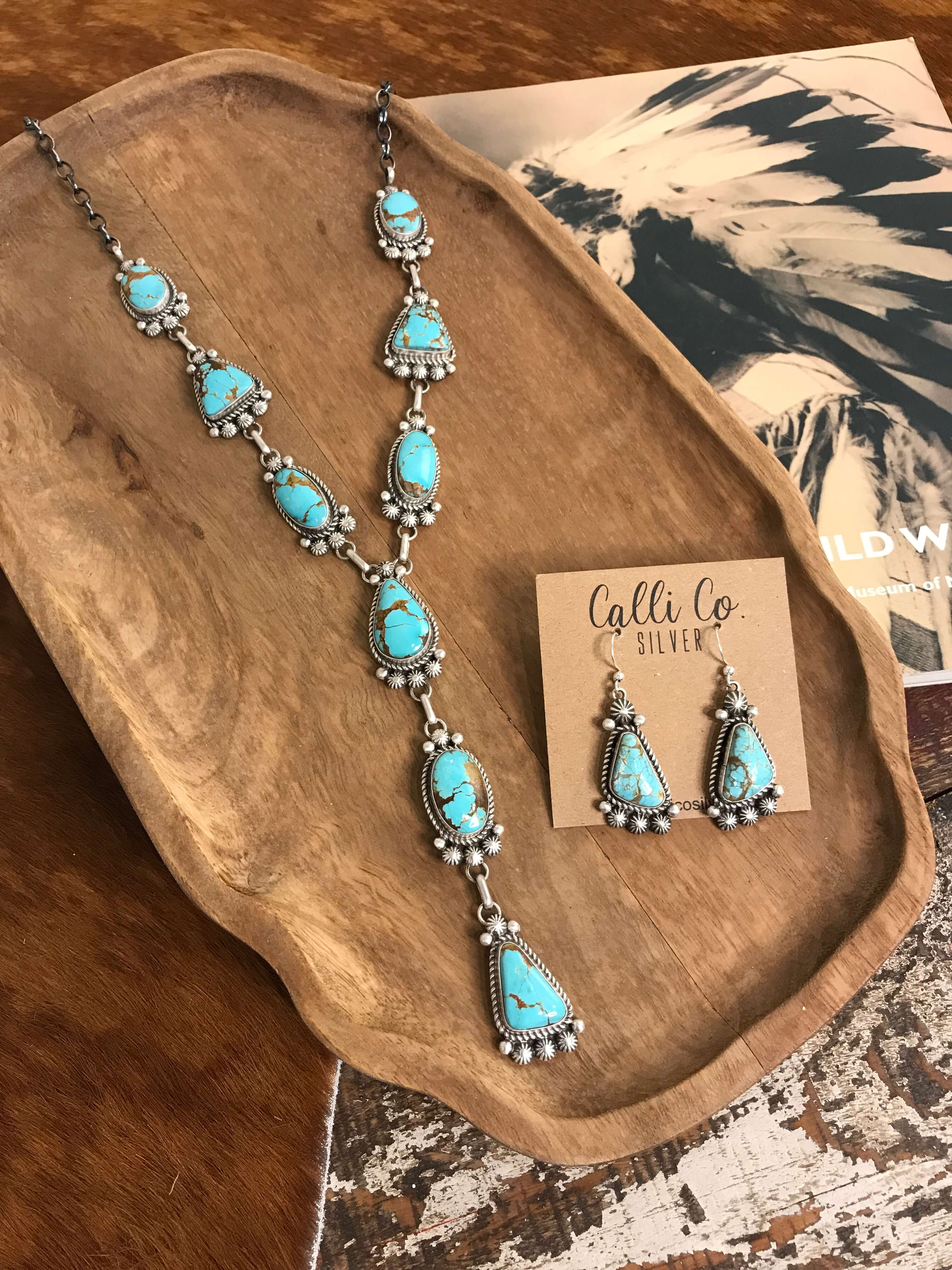 The Andie Turquoise Lariat Necklace Set
