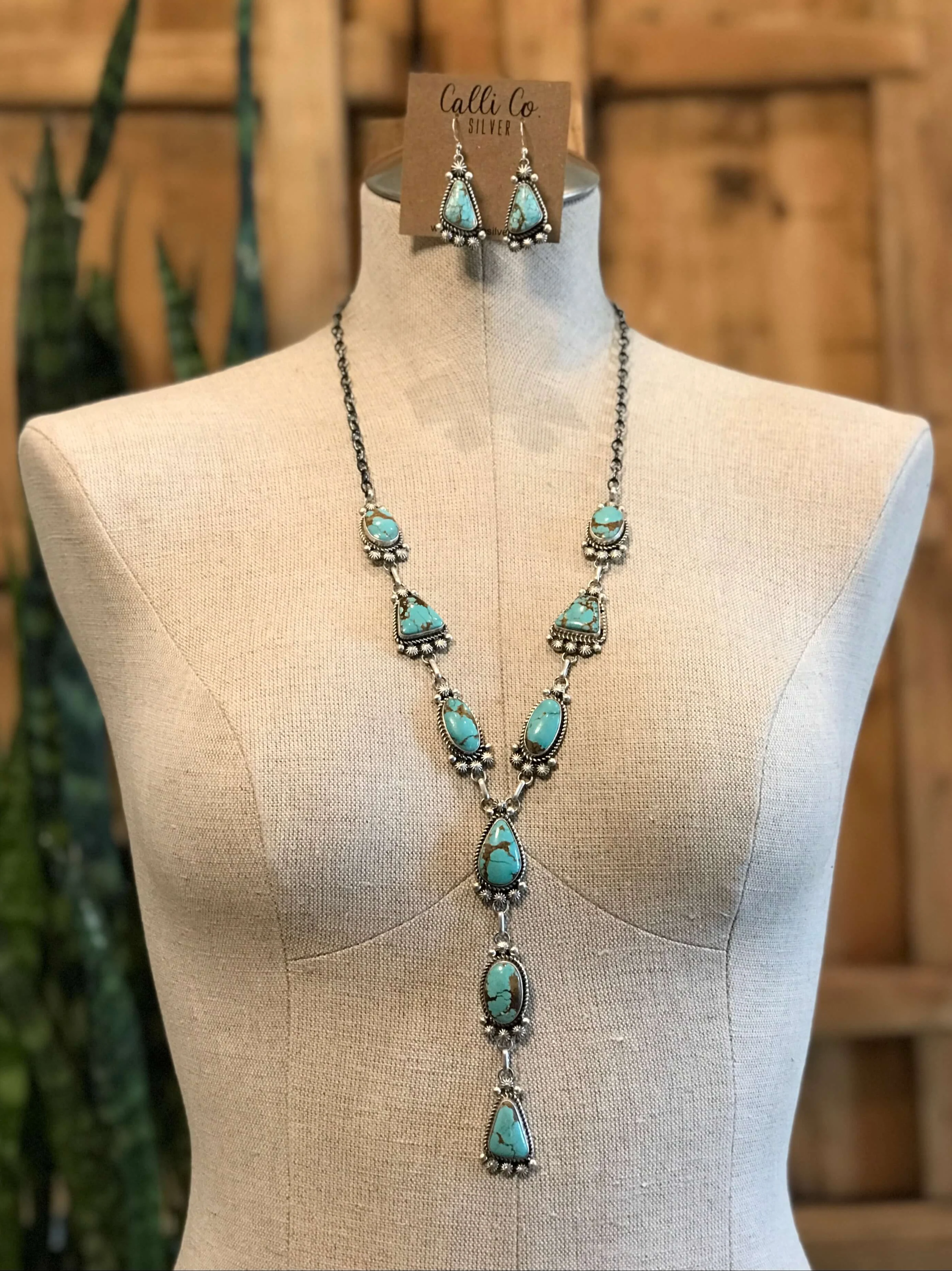 The Andie Turquoise Lariat Necklace Set - Image 2