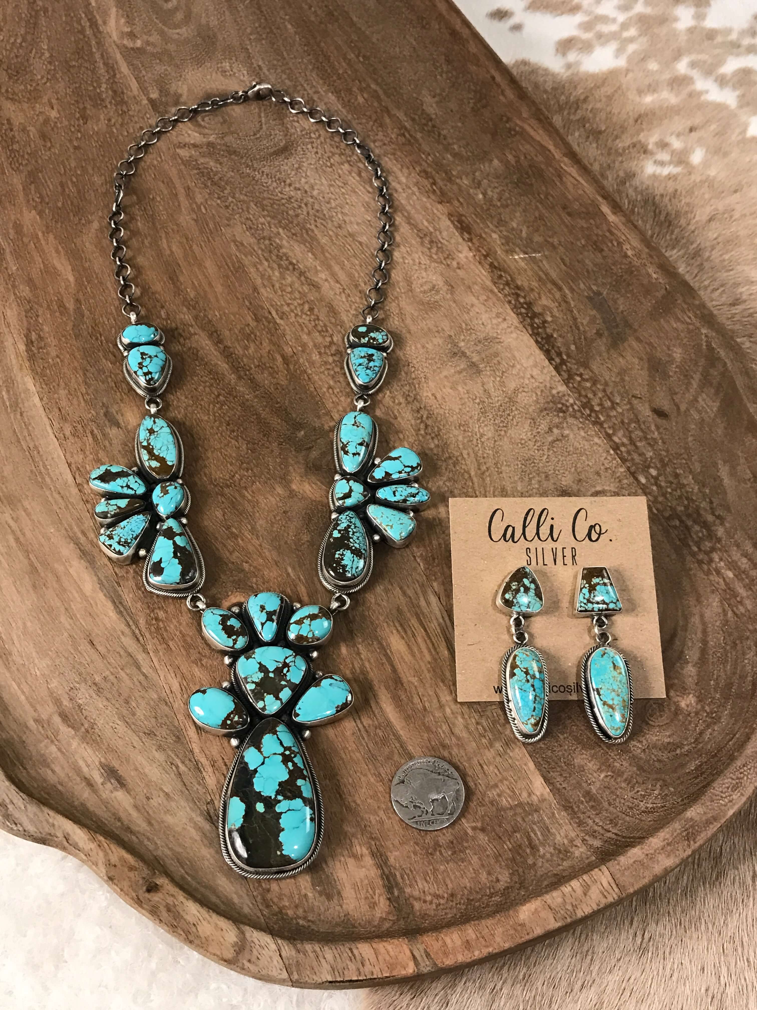 The Antigo Turquoise Statement Necklace Set - Image 4