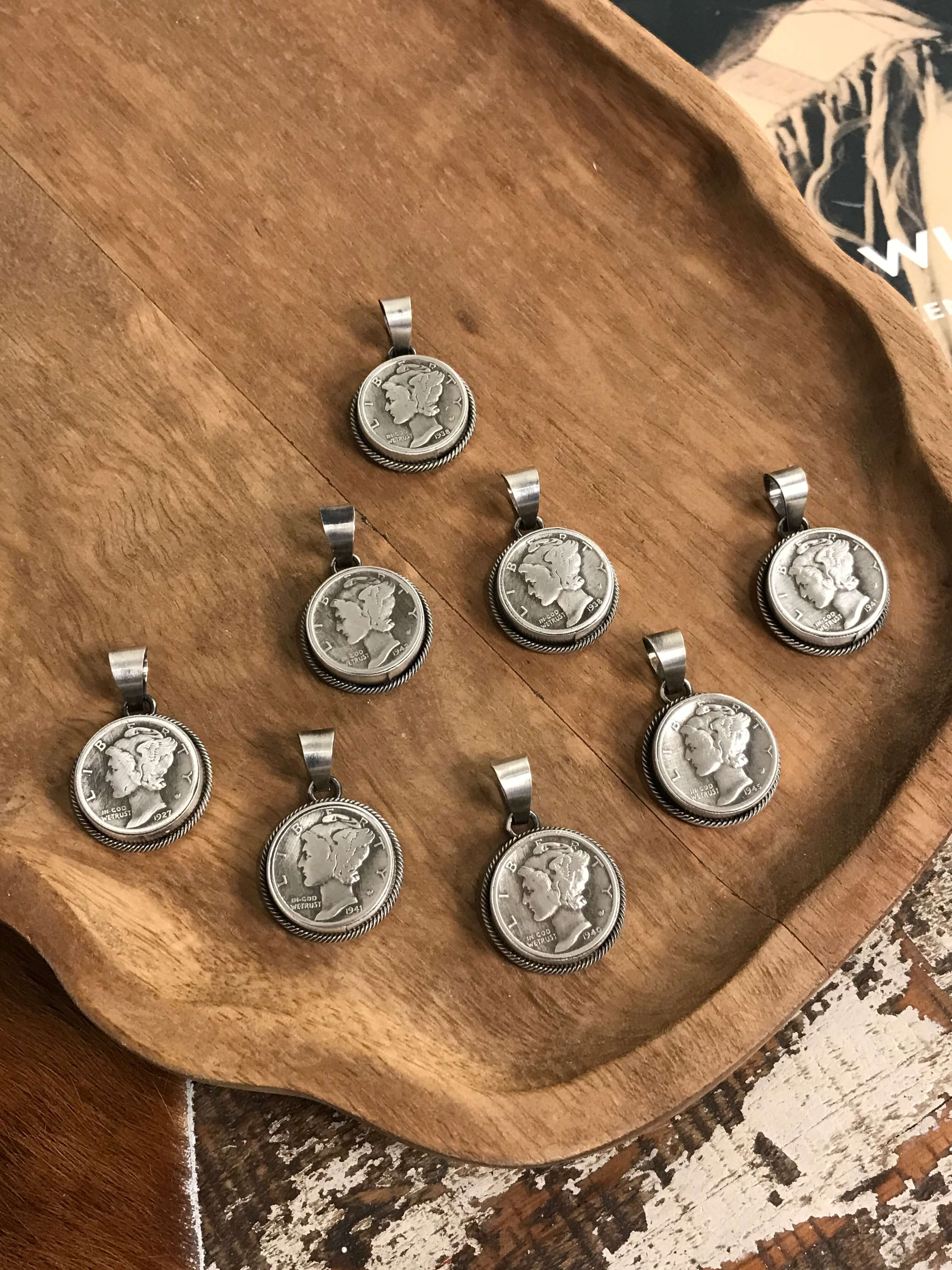 The Arlo Mercury Dime Pendants