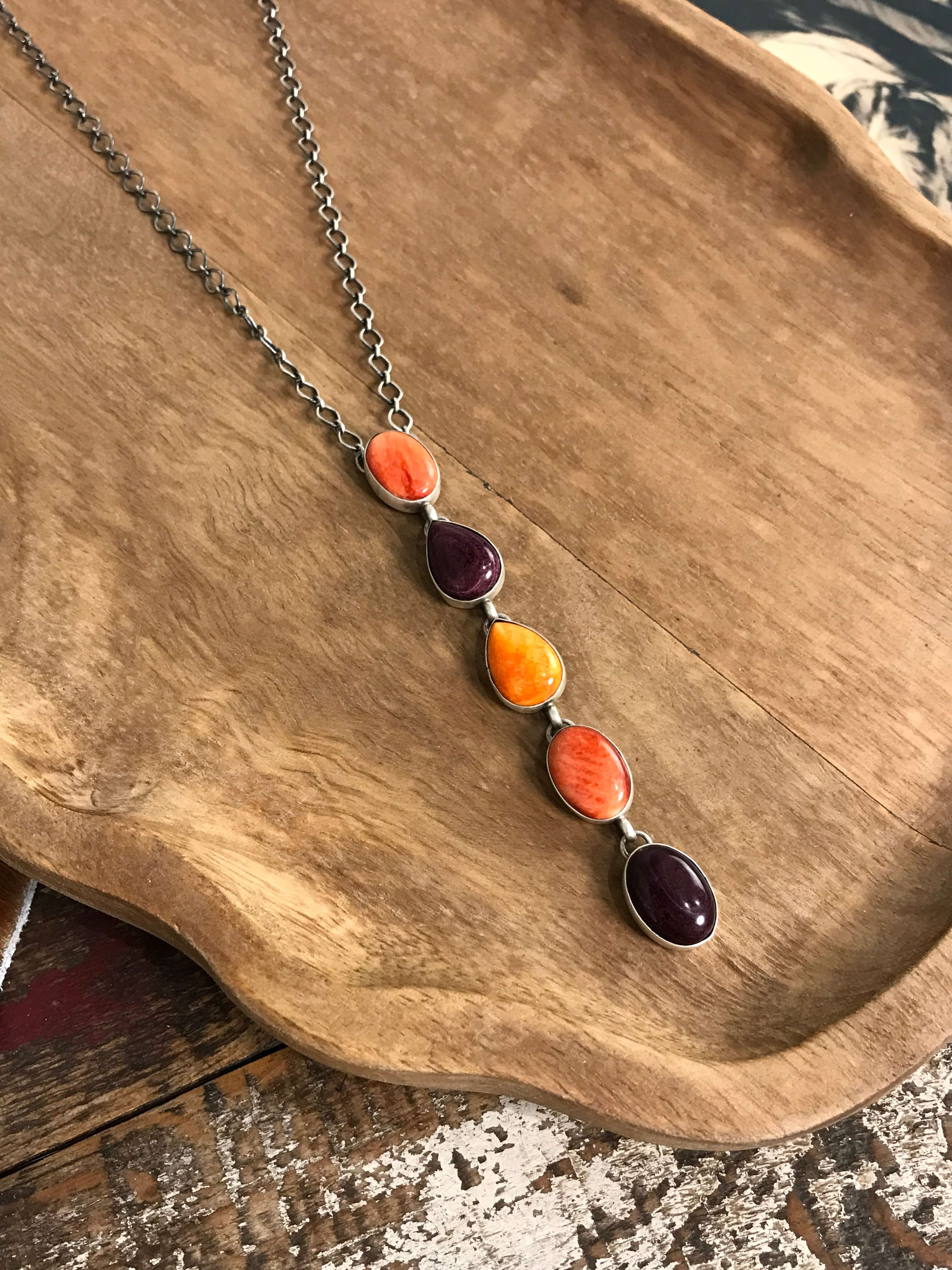 The Arroyo Lariat Necklace in Spiny Oyster, 4 - Image 5