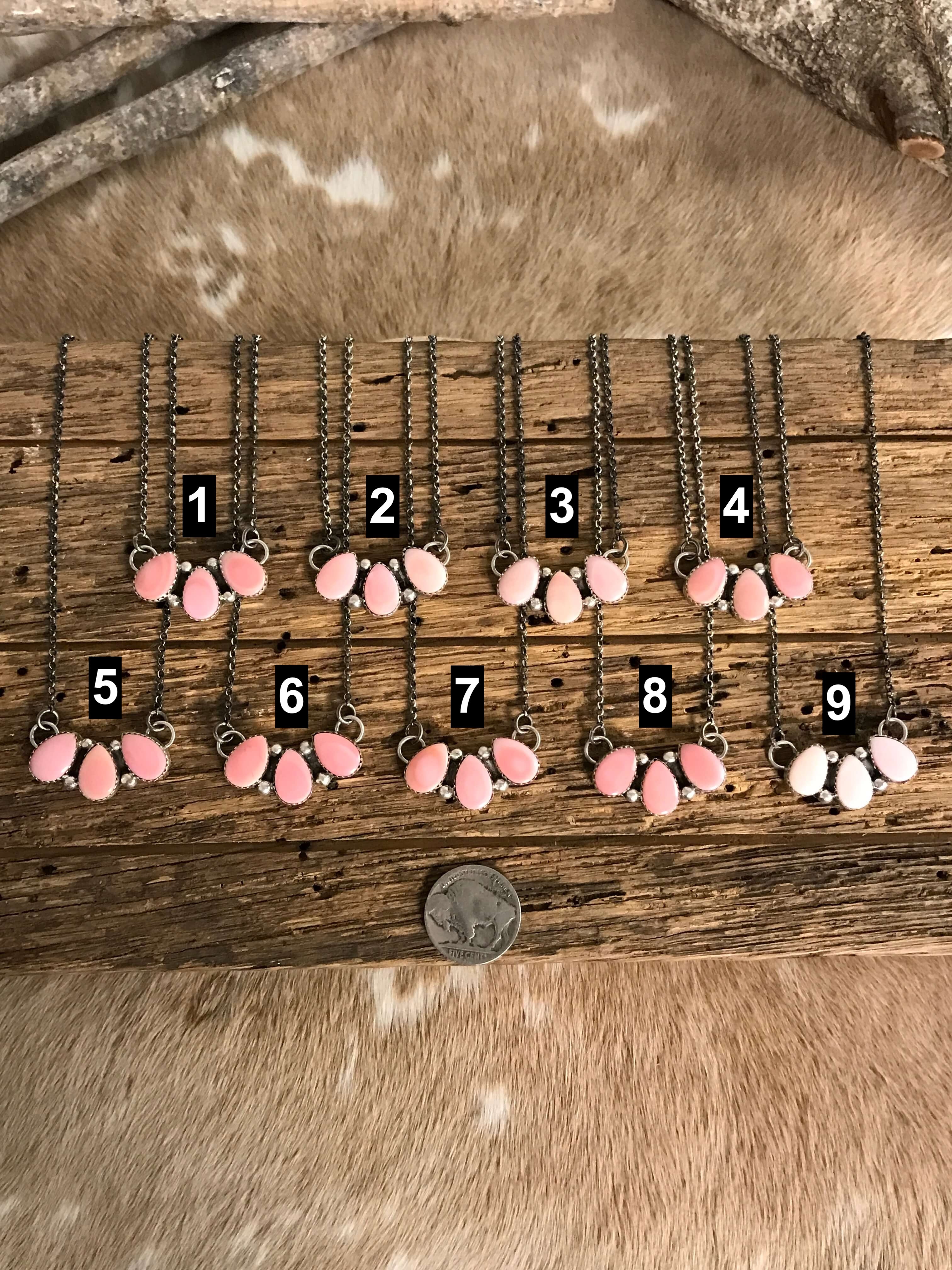 The Ashford Pink Conch 3 Stone Necklaces - Image 2