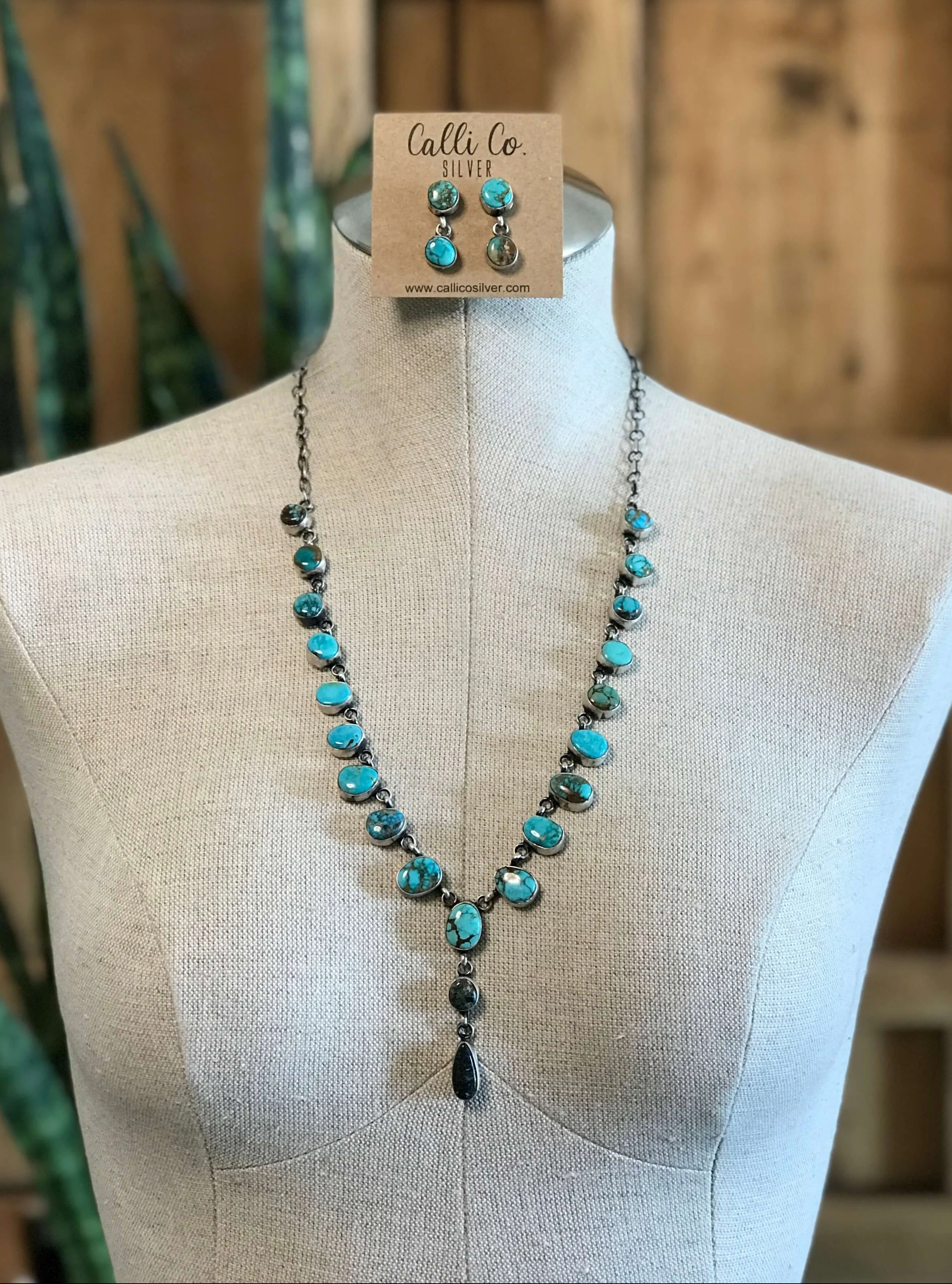 The Beau Turquoise Lariat Necklace Set - Image 2