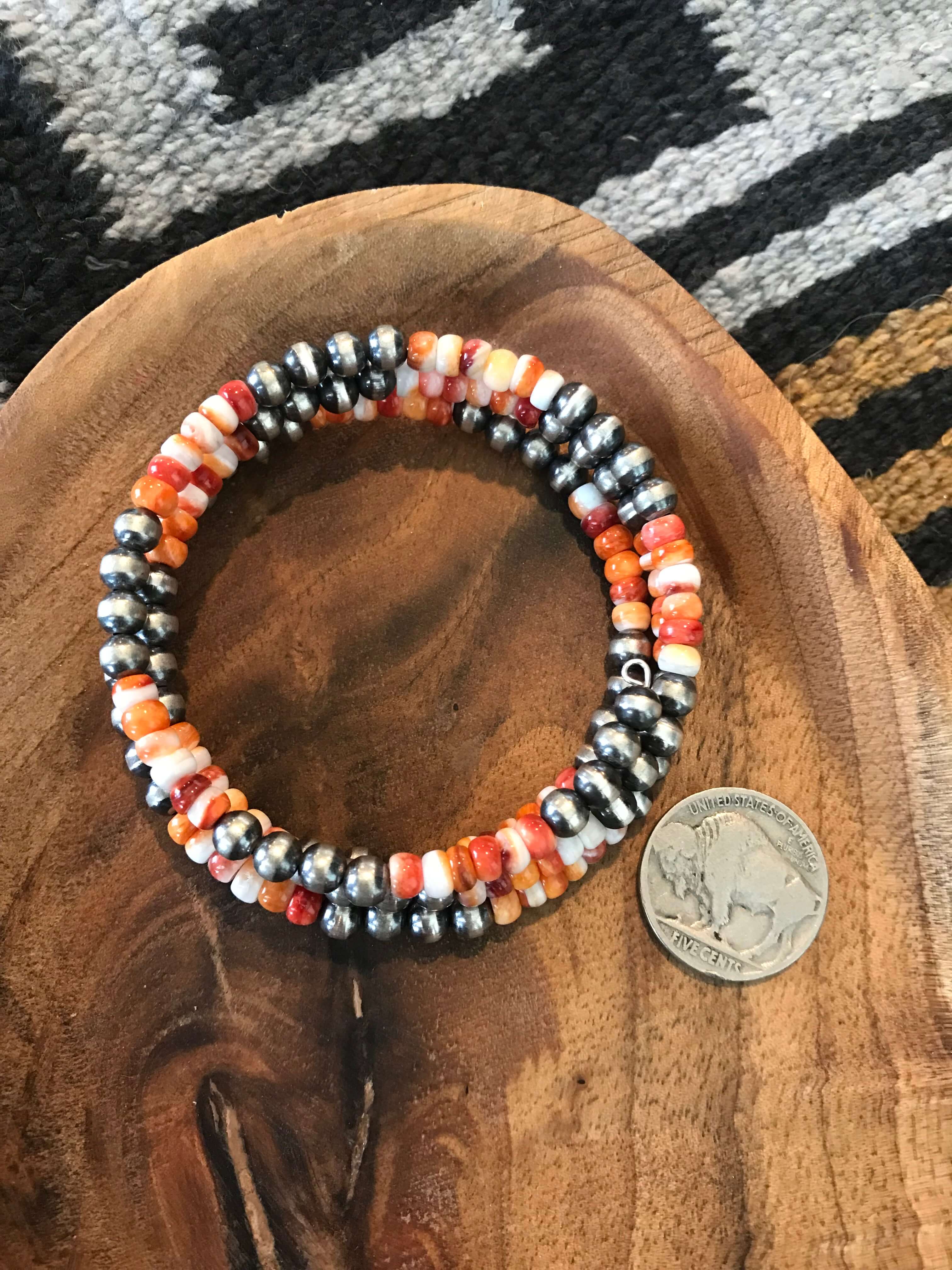 The Blaire Bracelet in Orange Spiny - Image 3