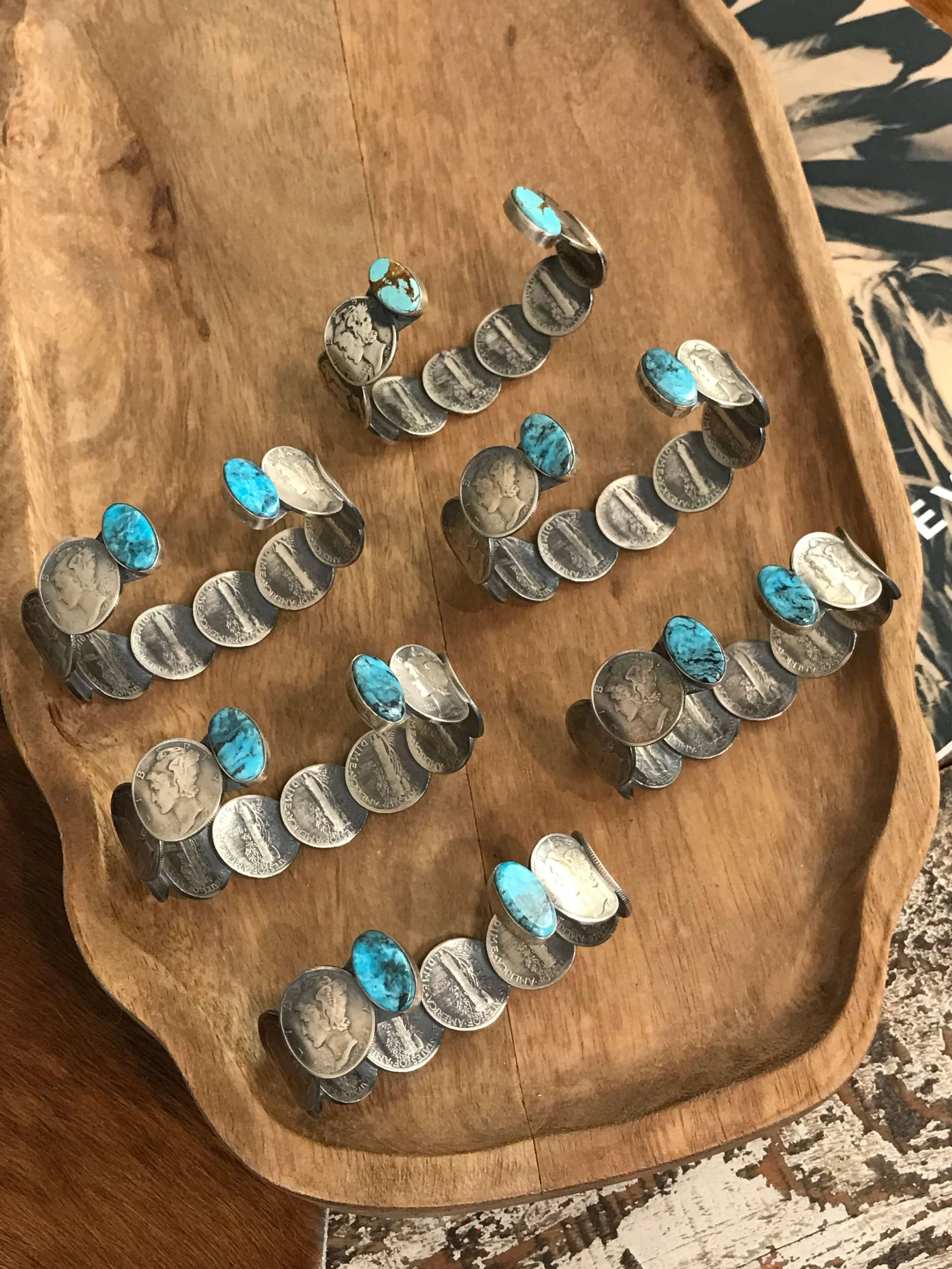 The Blue Wisteria Coin Cuffs
