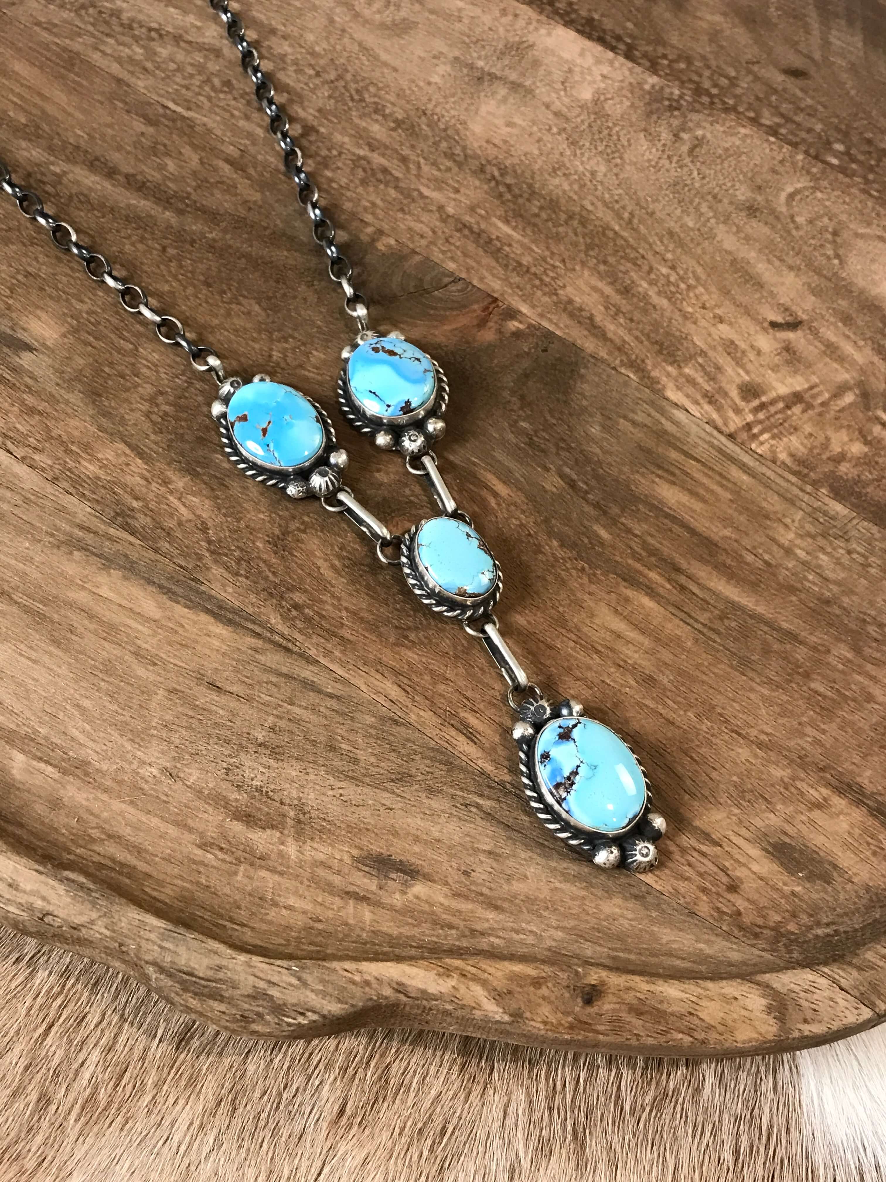 The Blythe Turquoise Lariat Necklace Set - Image 7