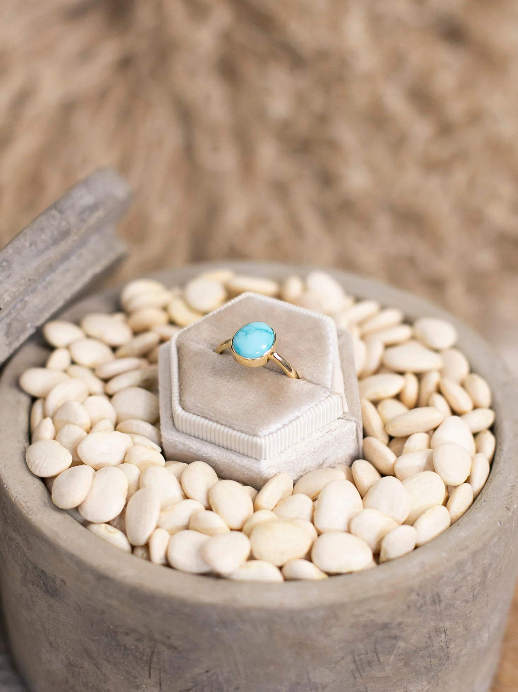 The Bordeaux 14k and Turquoise Ring 10, Sz 8