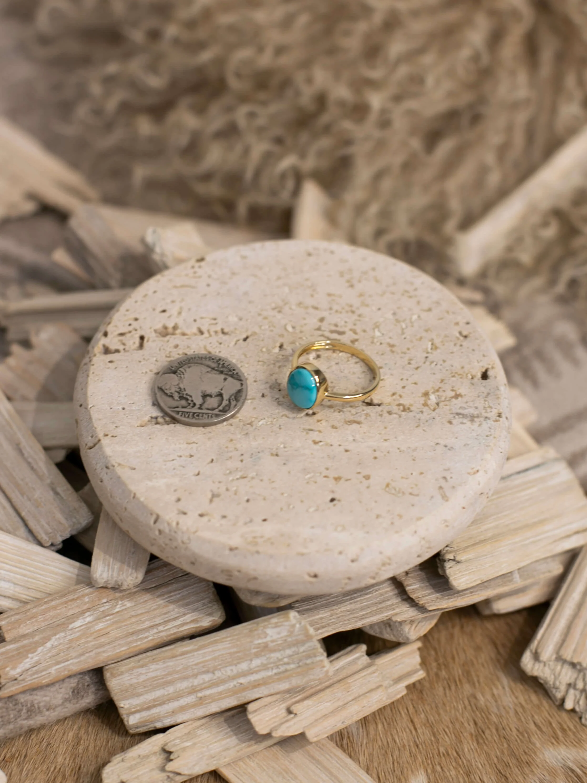 The Bordeaux 14k and Turquoise Ring 10, Sz 8 - Image 2