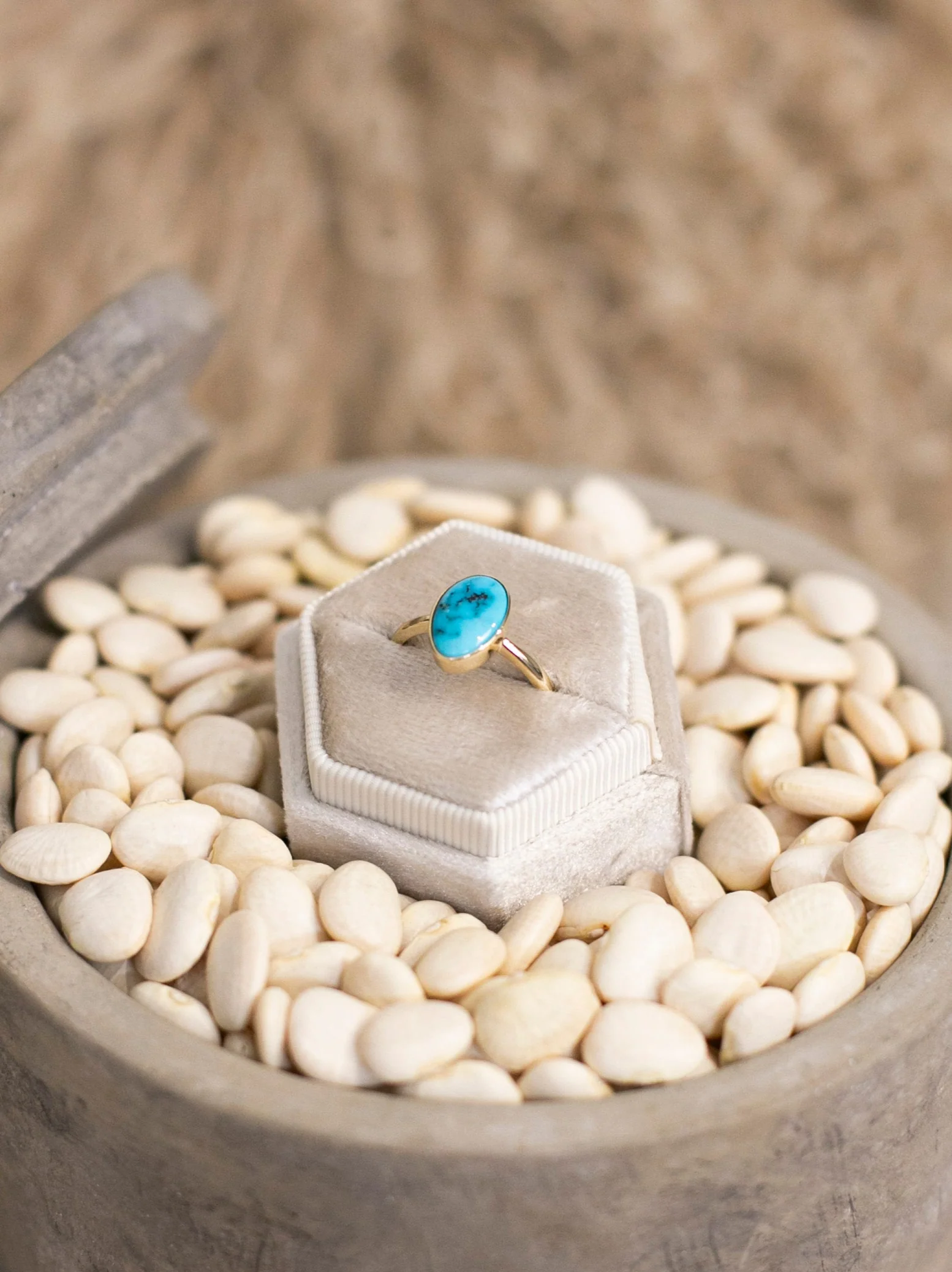 The Bordeaux 14k and Turquoise Ring 2, Sz 7