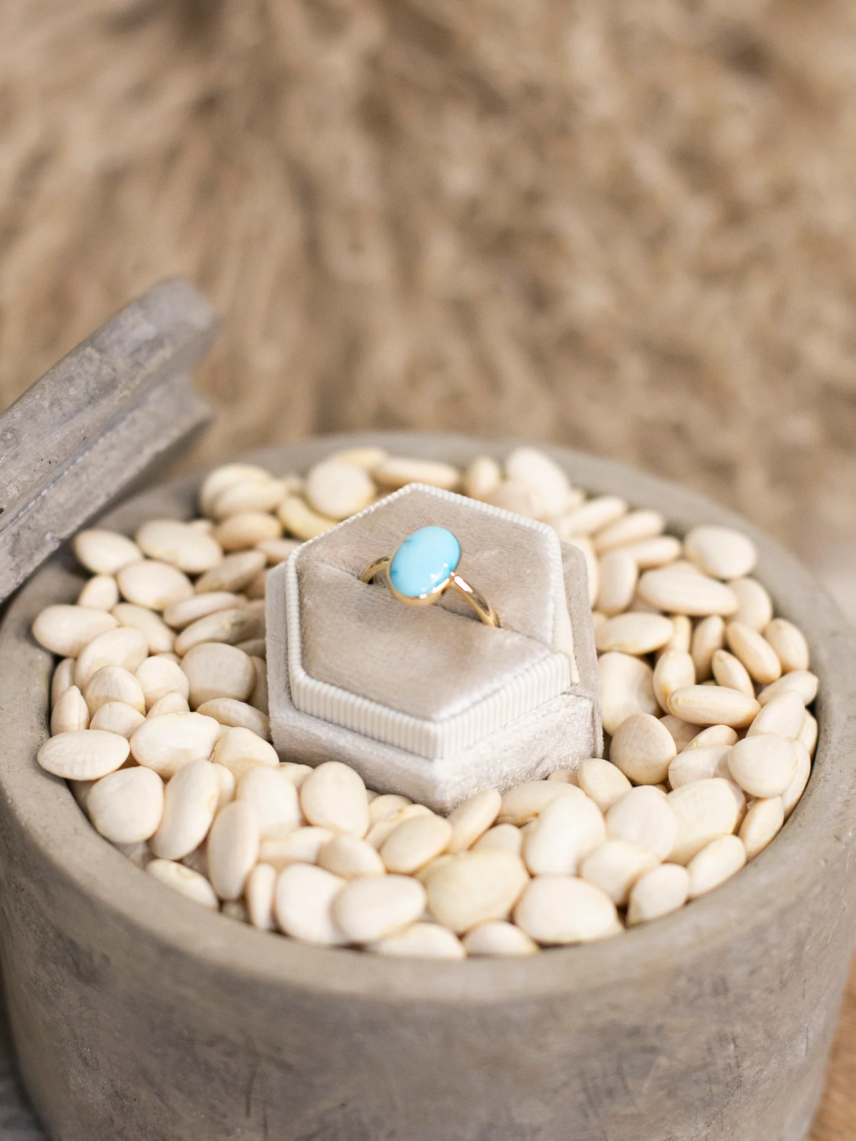 The Bordeaux 14k and Turquoise Ring 3, Sz 8 - Image 5