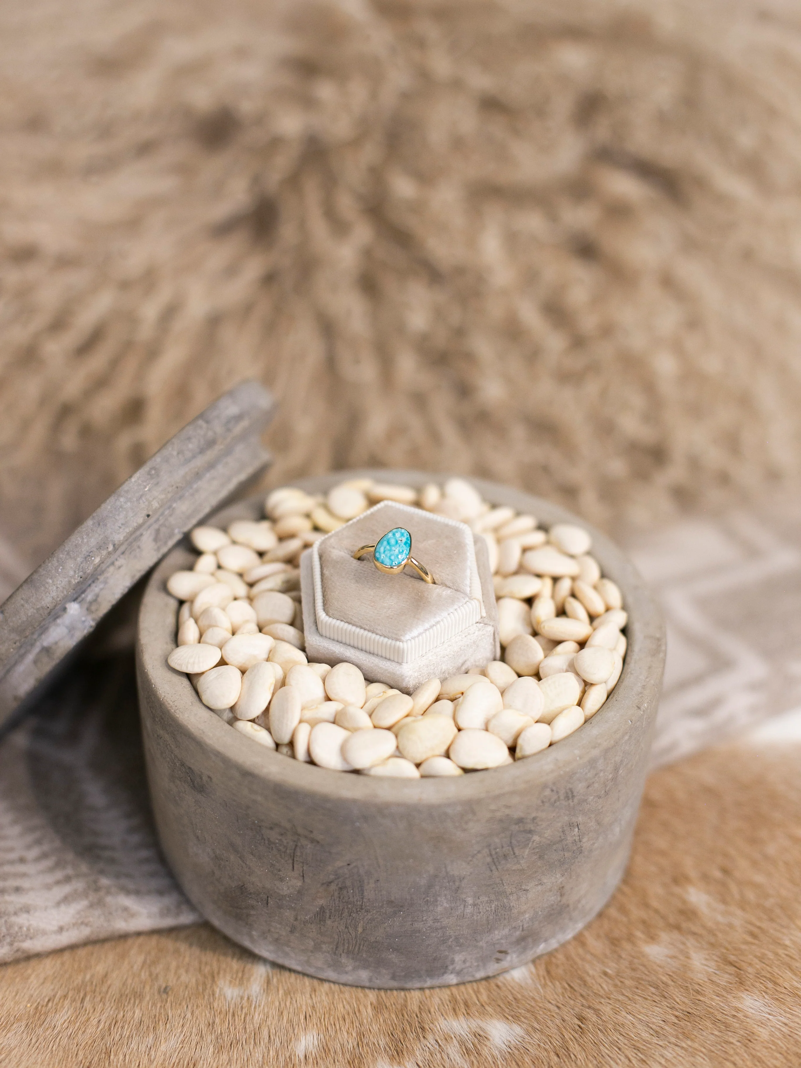 The Bordeaux 14k and Turquoise Ring 4, Sz 8 - Image 5