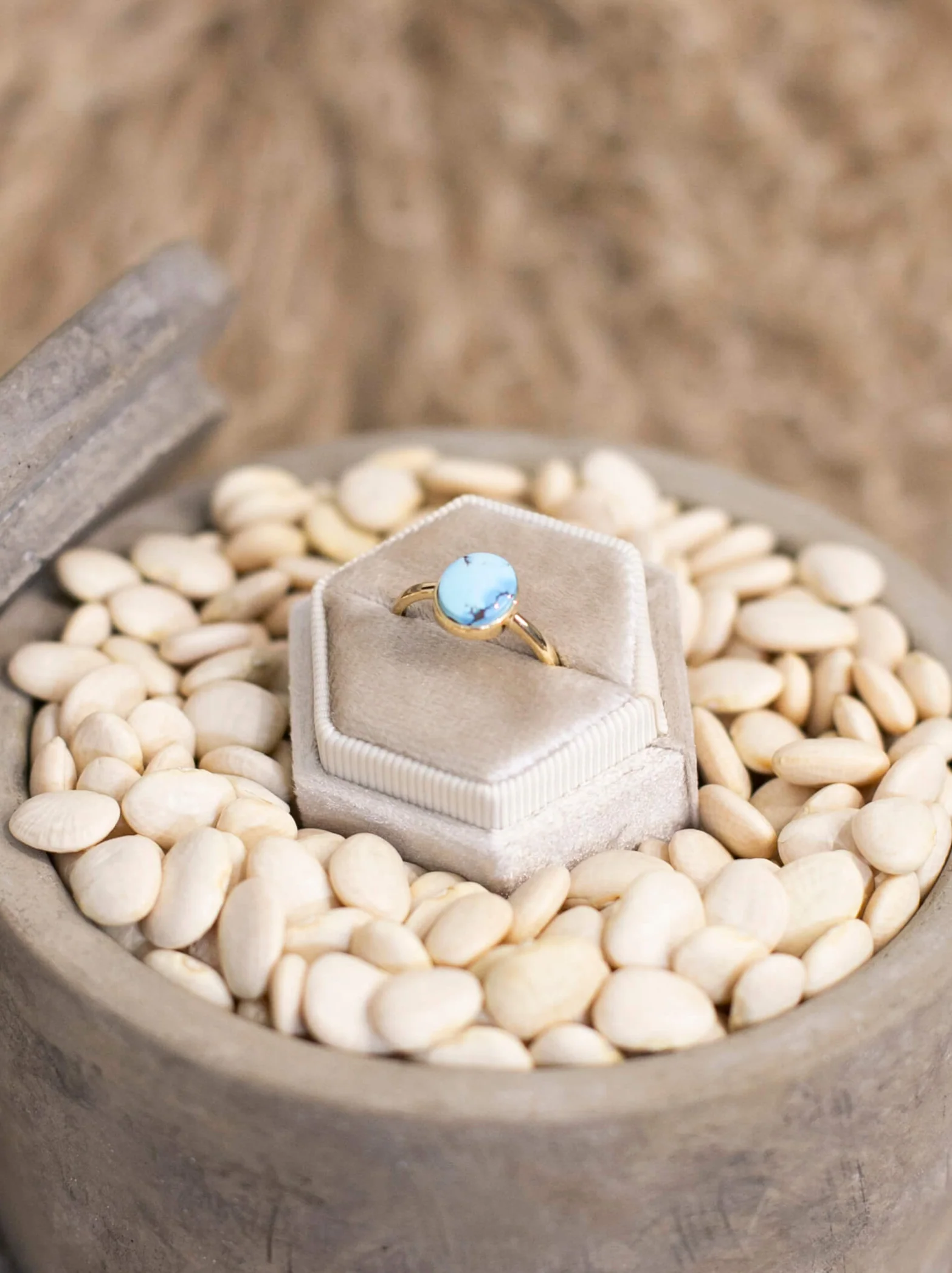 The Bordeaux 14k and Turquoise Ring 8, Sz 8