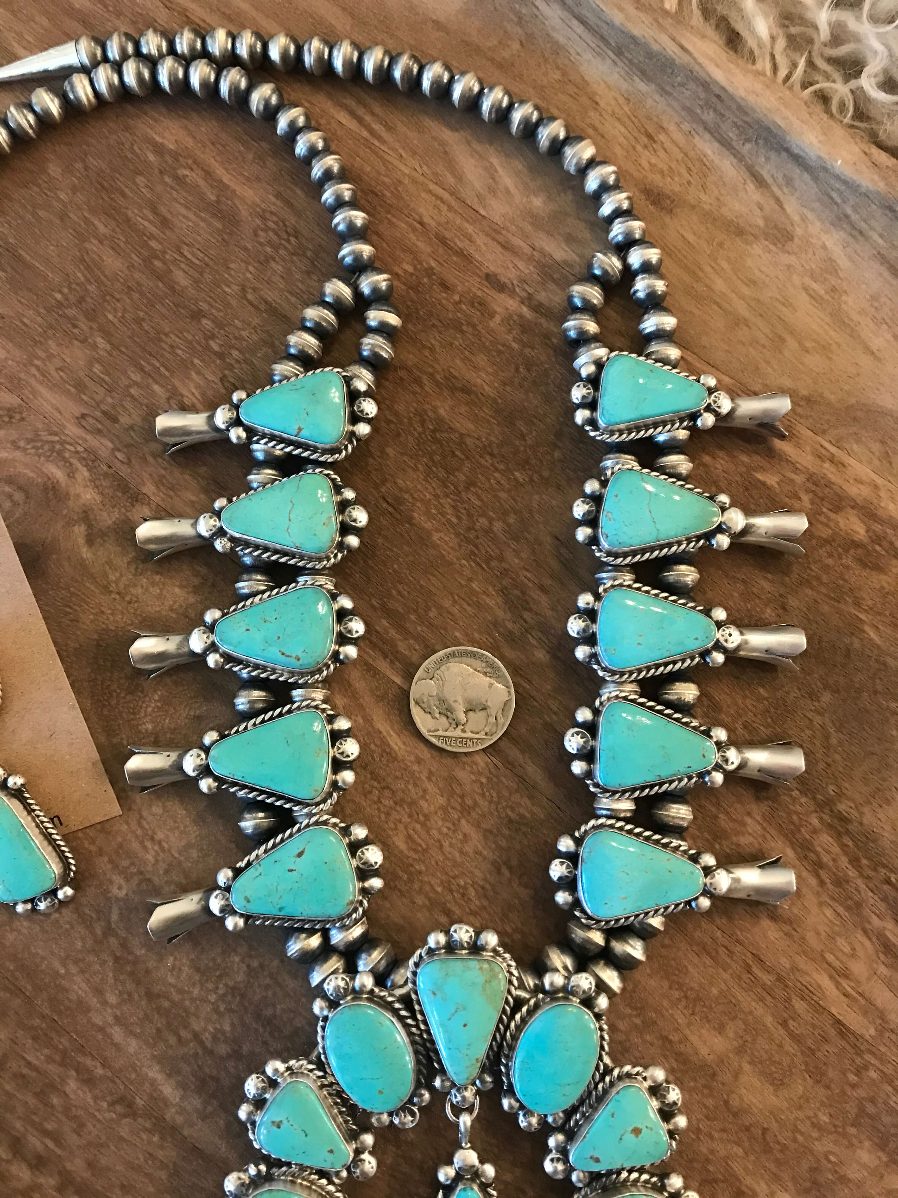 The Canyon Turquoise Squash Blossom Necklace Set - Image 4
