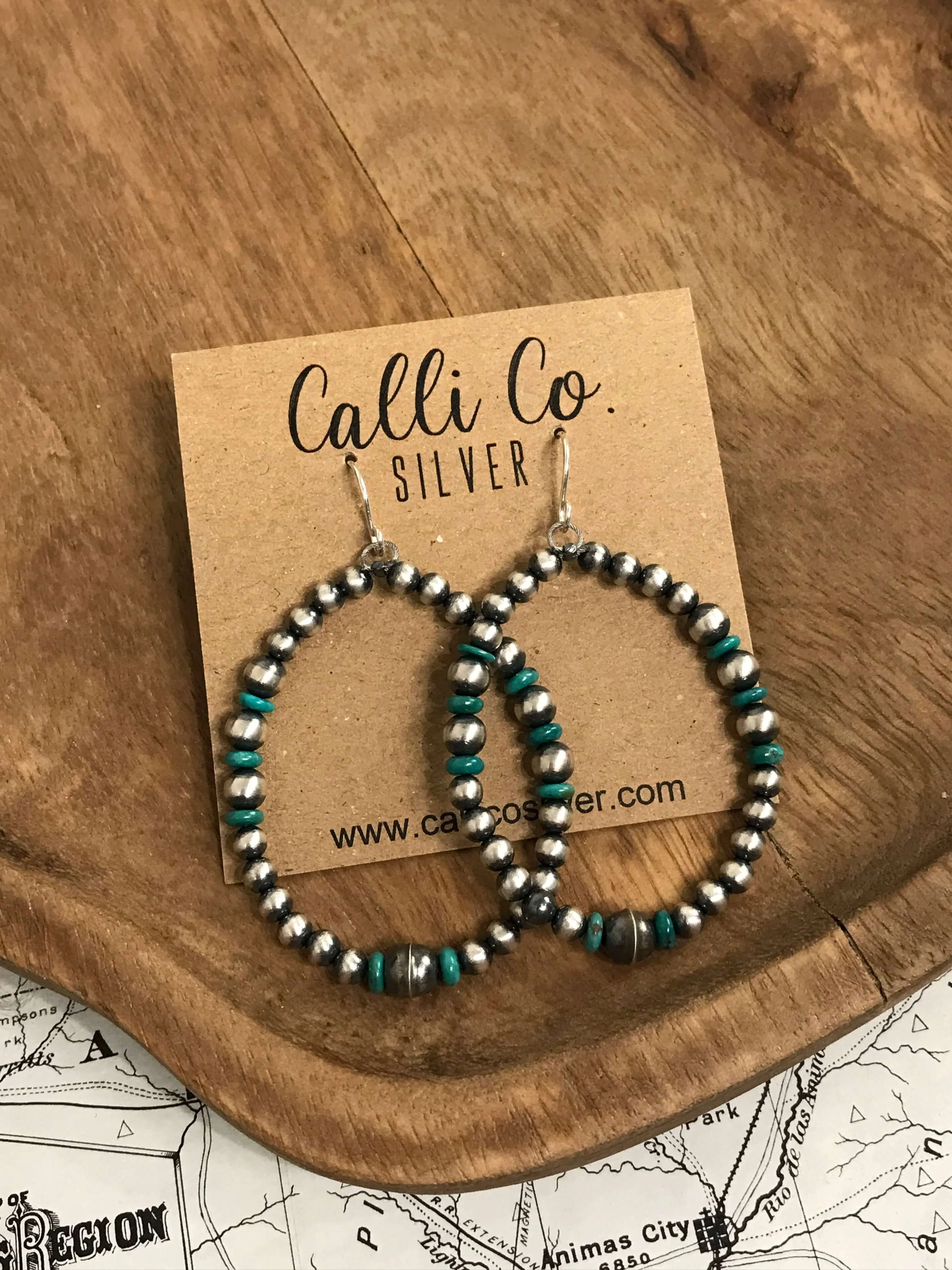 The Cascade Turquoise Hoop Earrings
