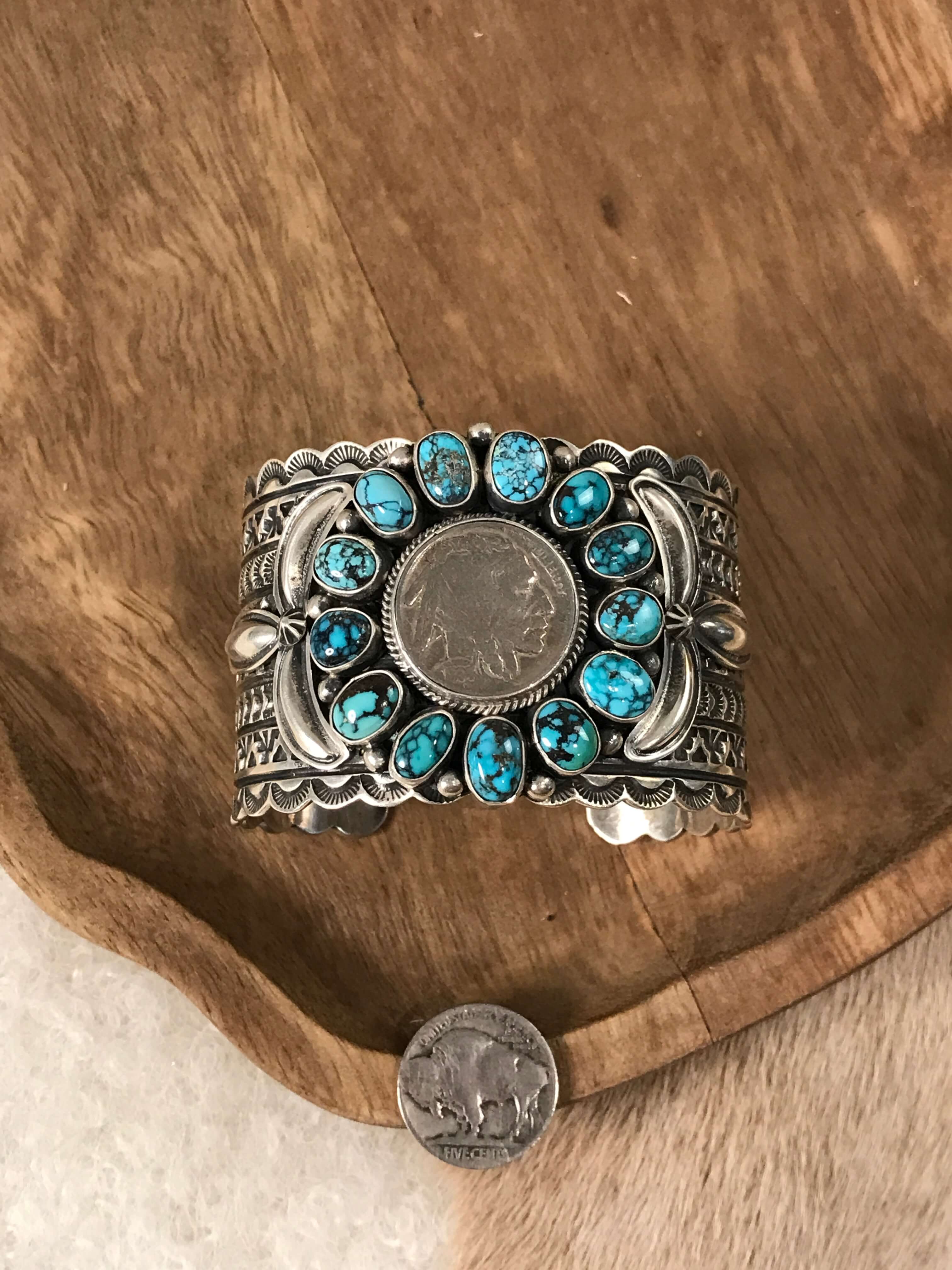 The Cave Creek Buffalo Nickel and Turquoise Cuff - Image 3
