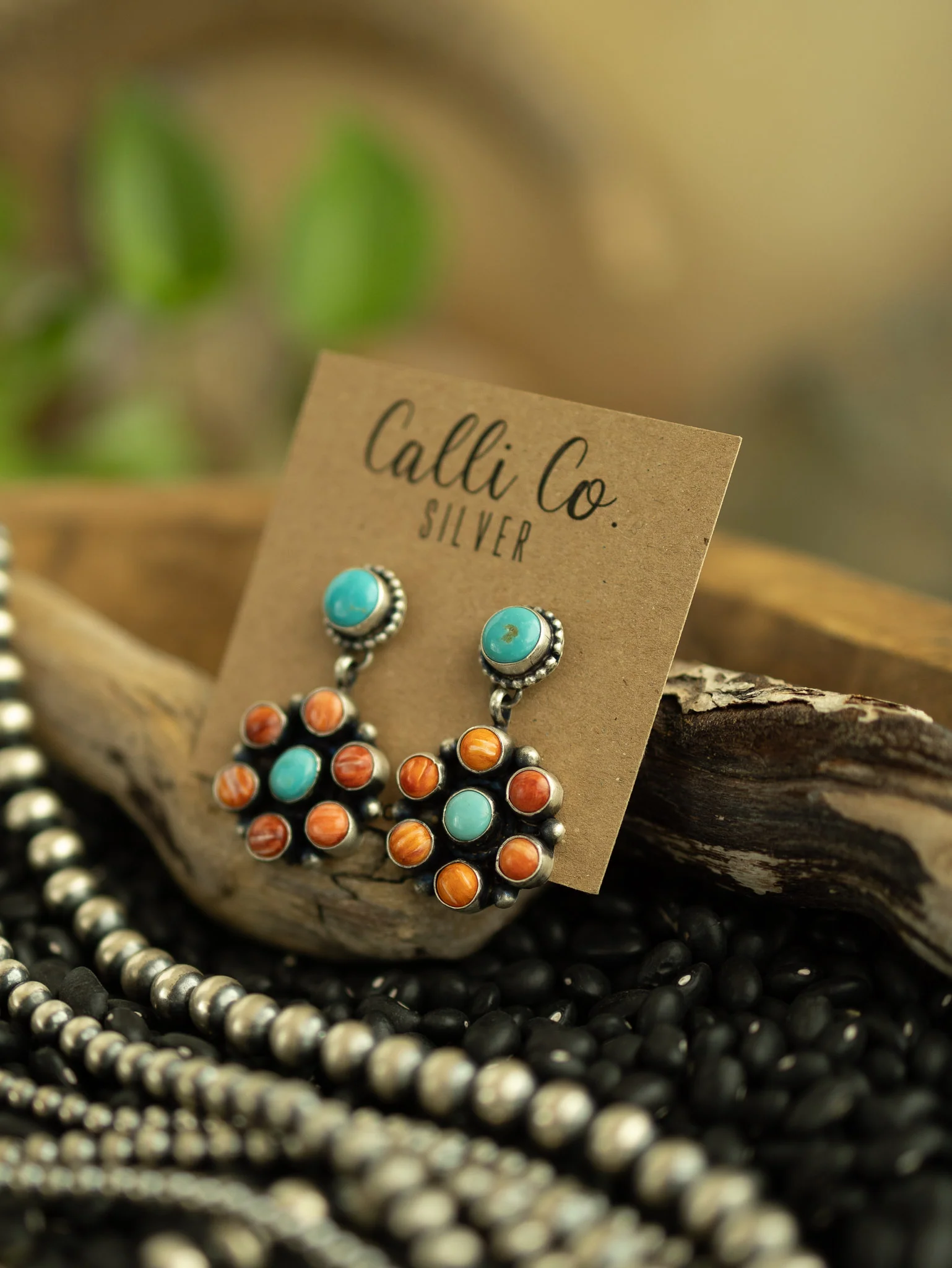 The Claudia Turquoise and Spiny Earrings - Image 2