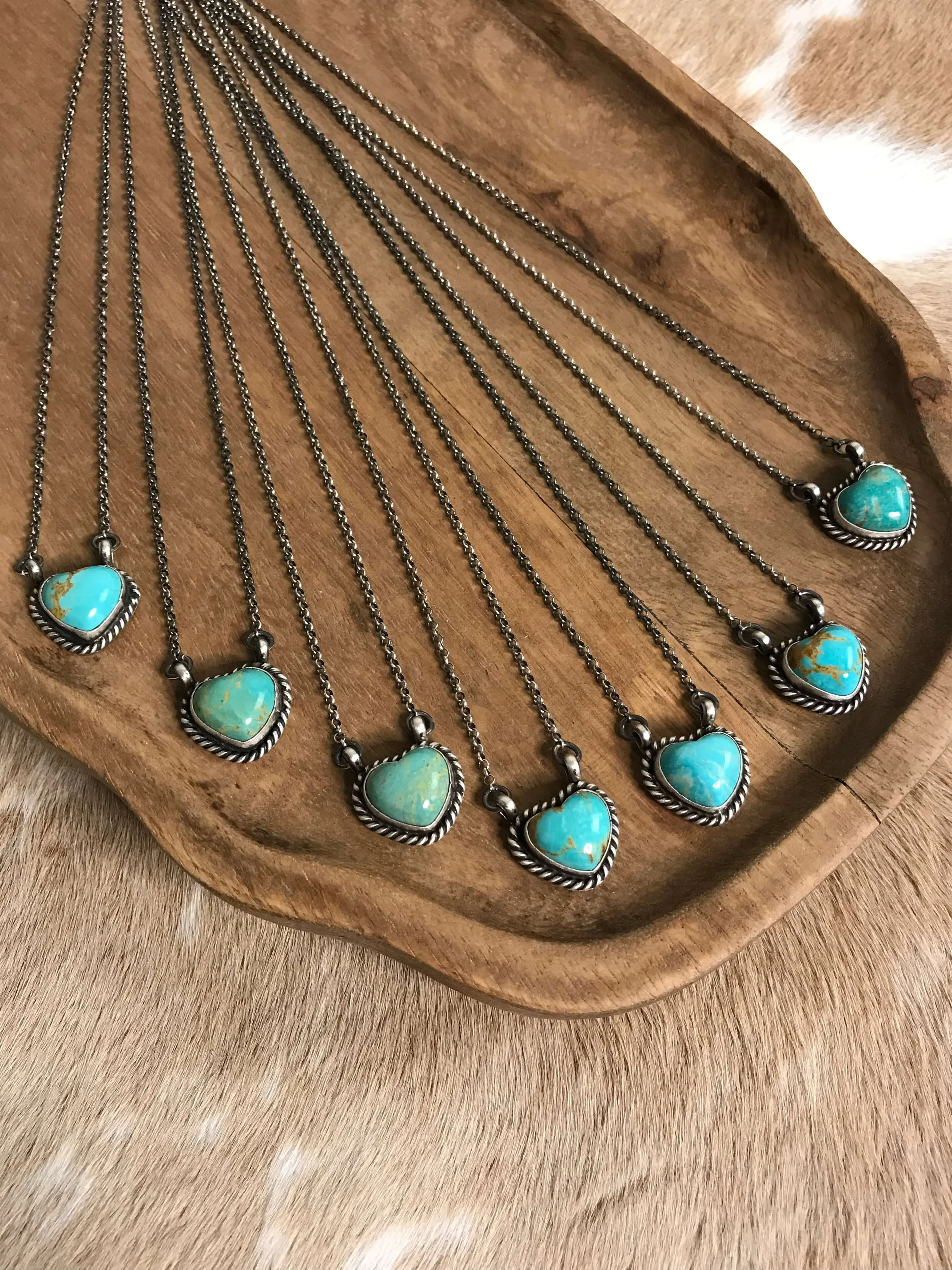 The Colona Turquoise Heart Necklaces