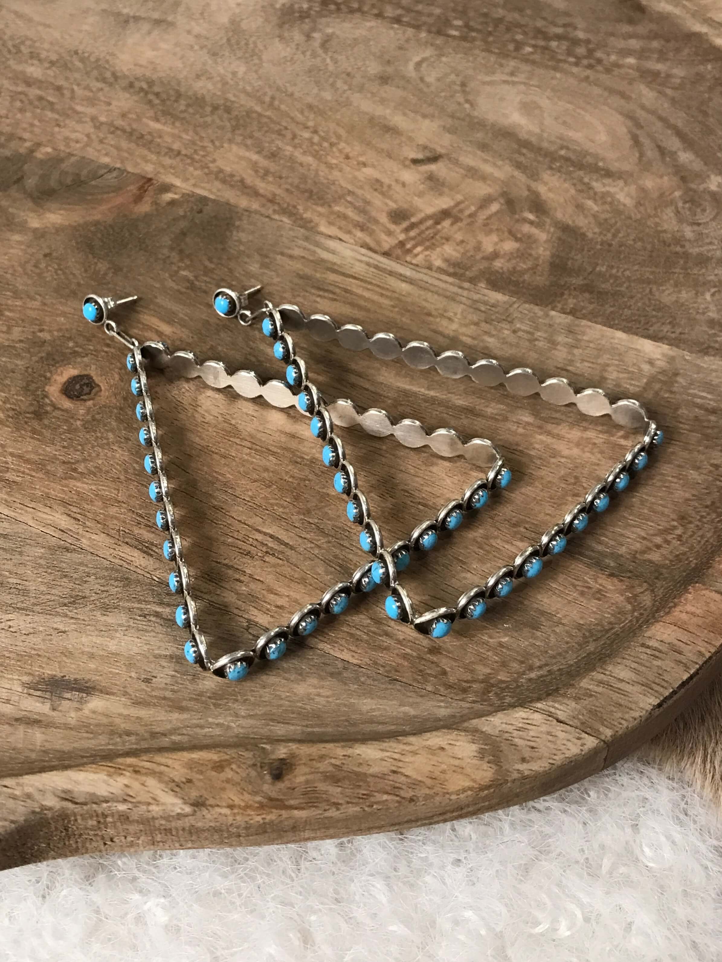 The Colossal Petit Point Triangle Hoop Earrings - Image 2