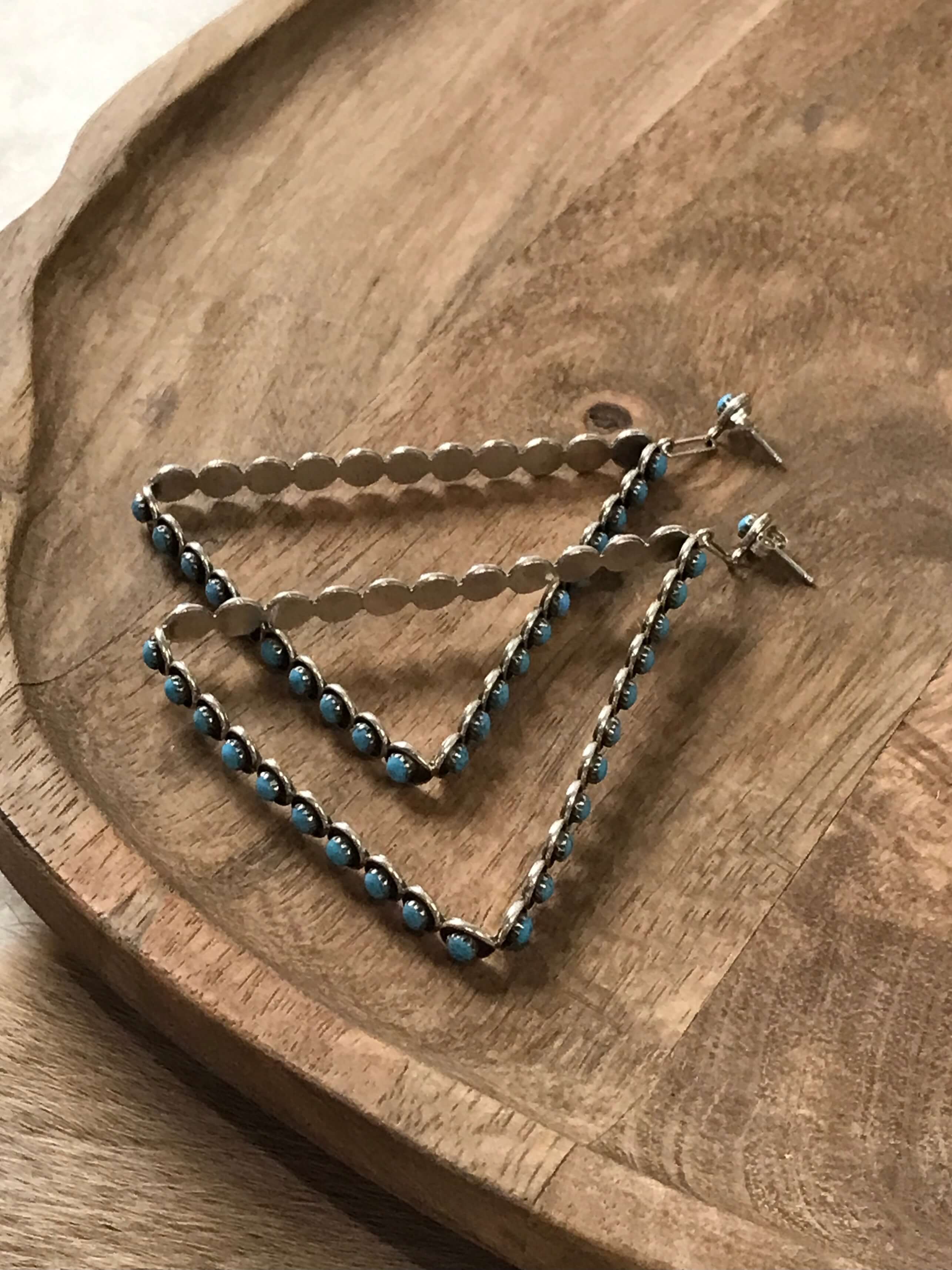 The Colossal Petit Point Triangle Hoop Earrings - Image 3