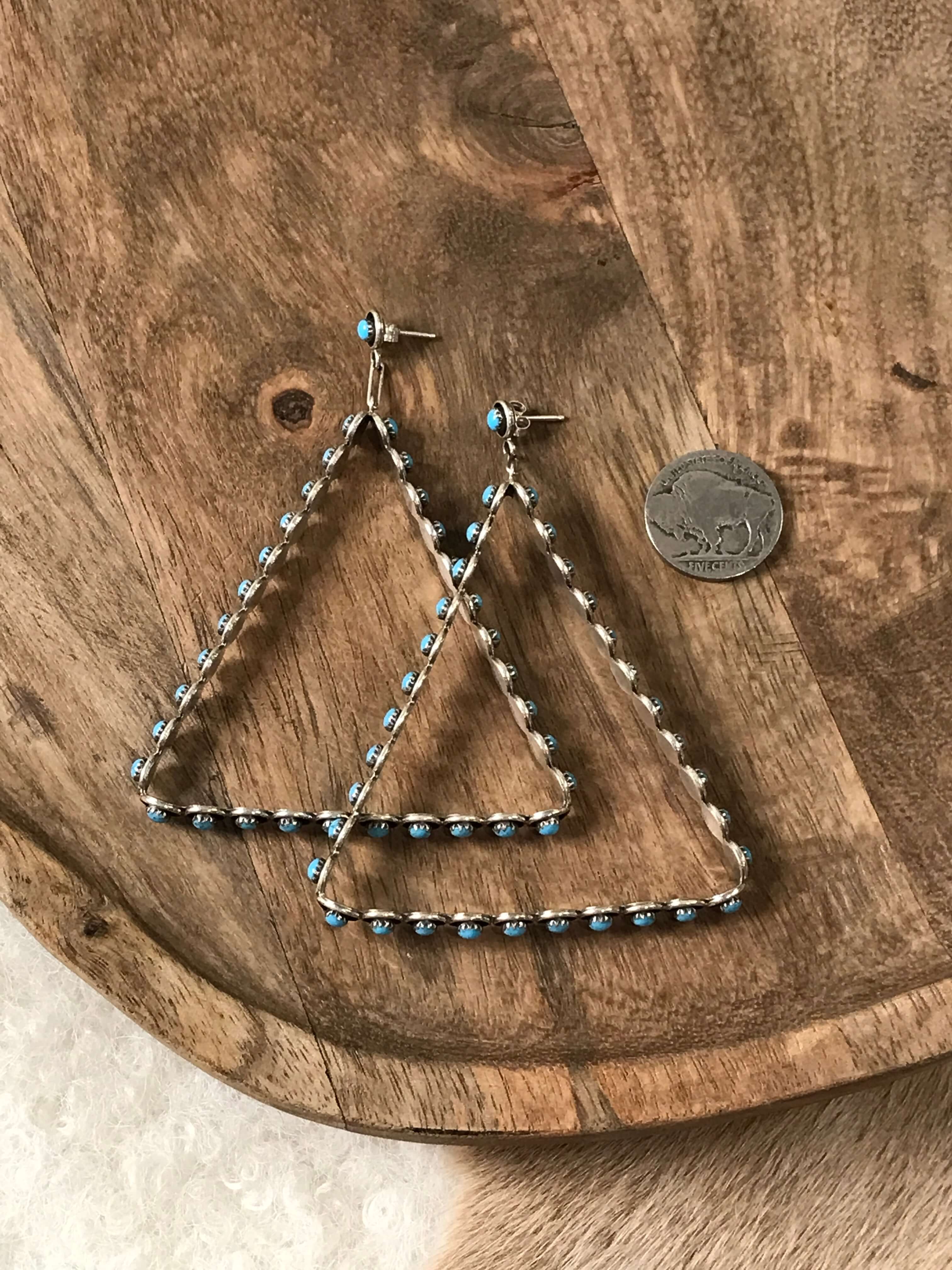 The Colossal Petit Point Triangle Hoop Earrings - Image 4