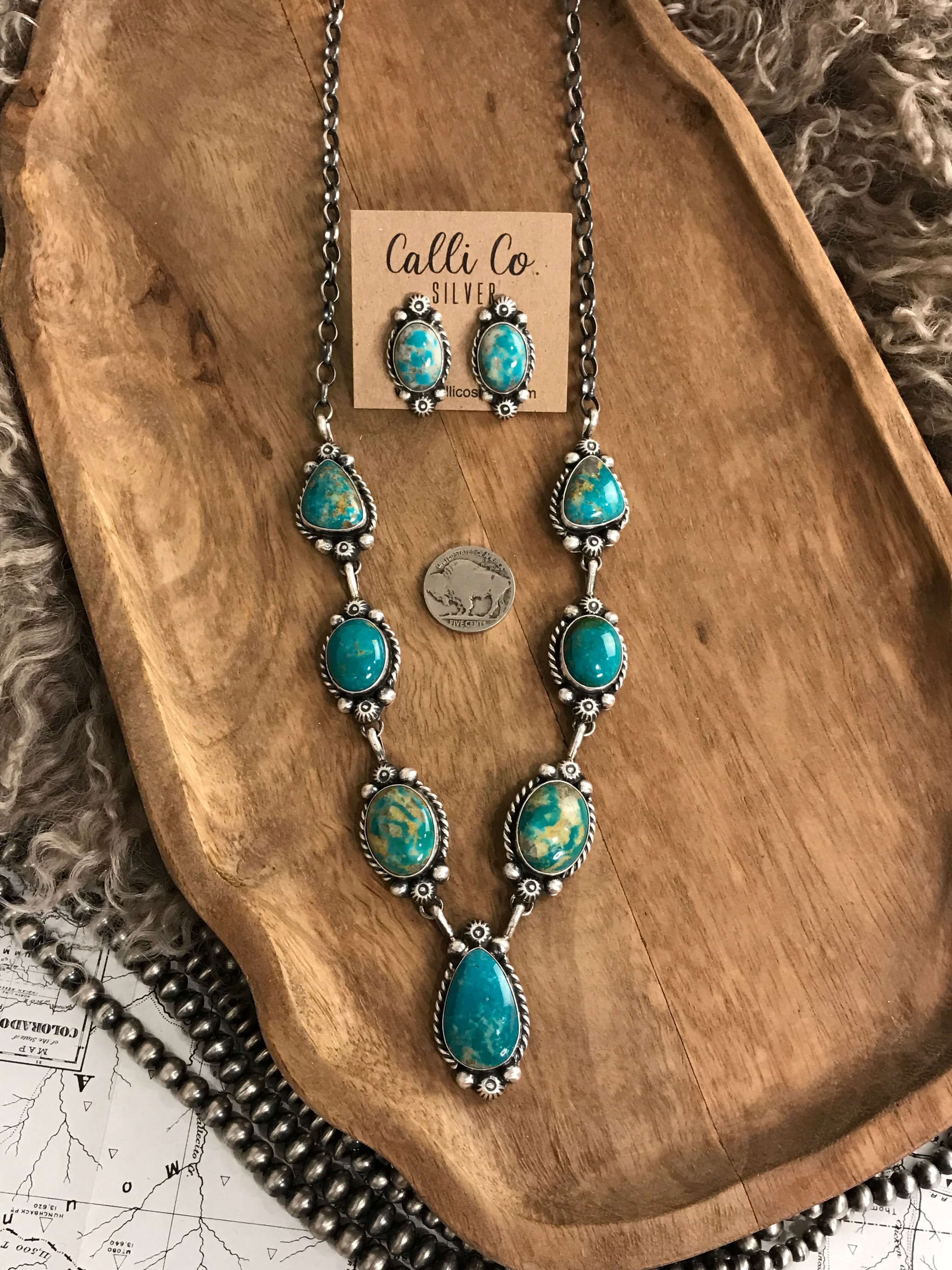 The Cove Turquoise Statement Necklace Set - Image 4