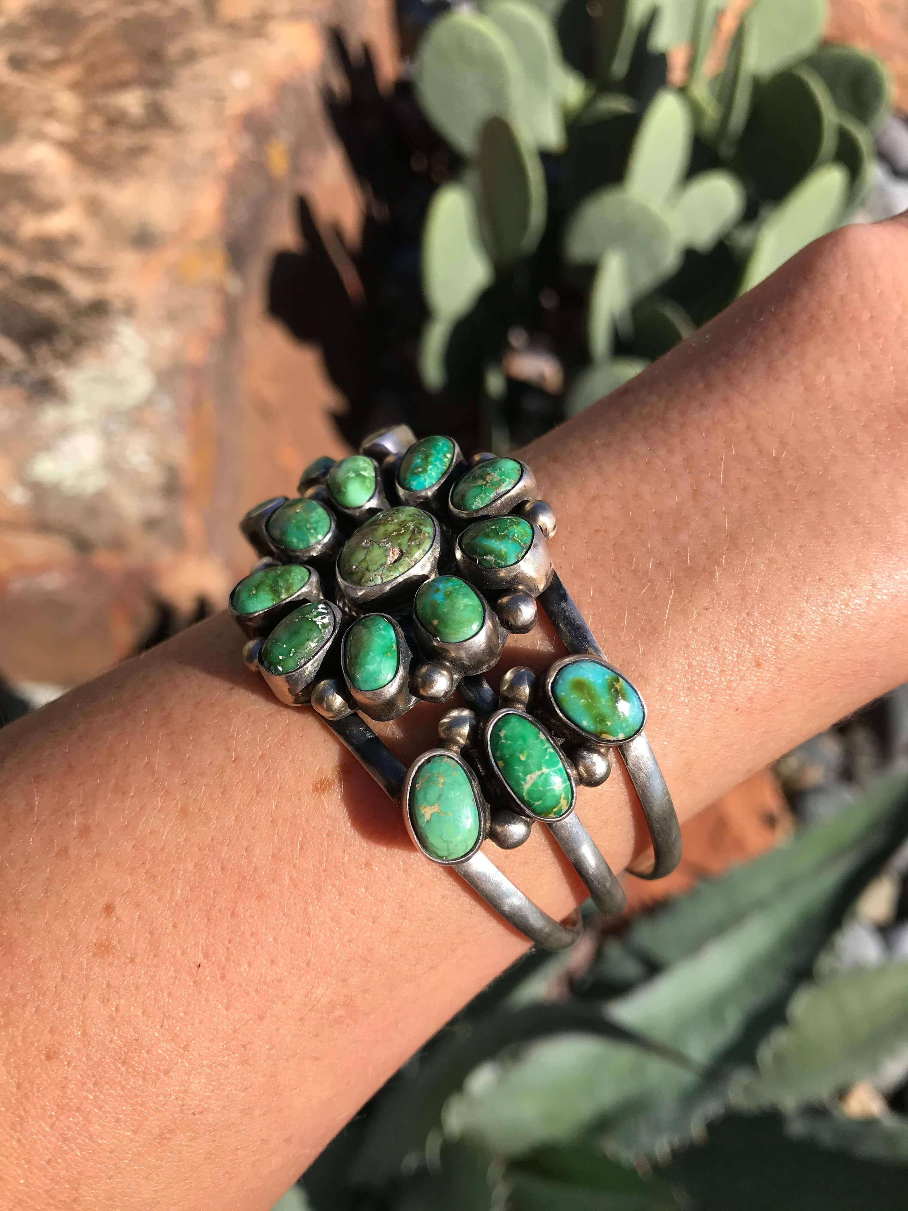 The Crowley Turquoise Cluster Cuff - Image 3