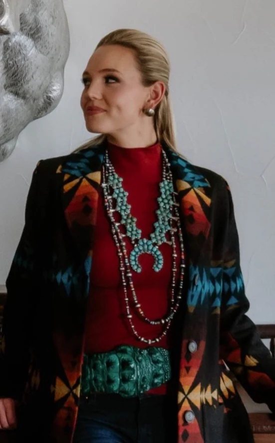 The Cusco Turquoise Squash Blossom Necklace Set - Image 2