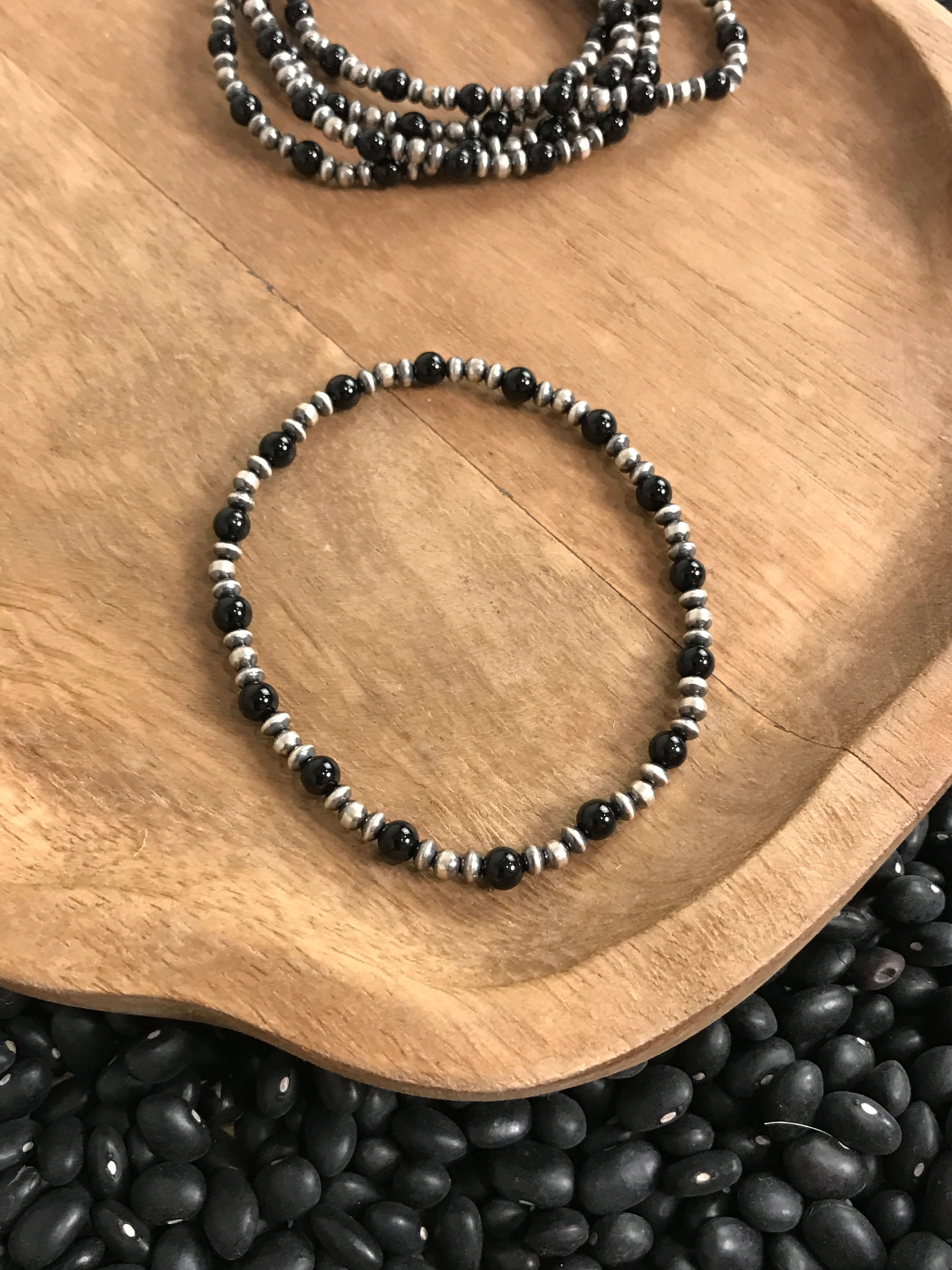 The Dainty Stretch Bracelet in Onyx - Image 3