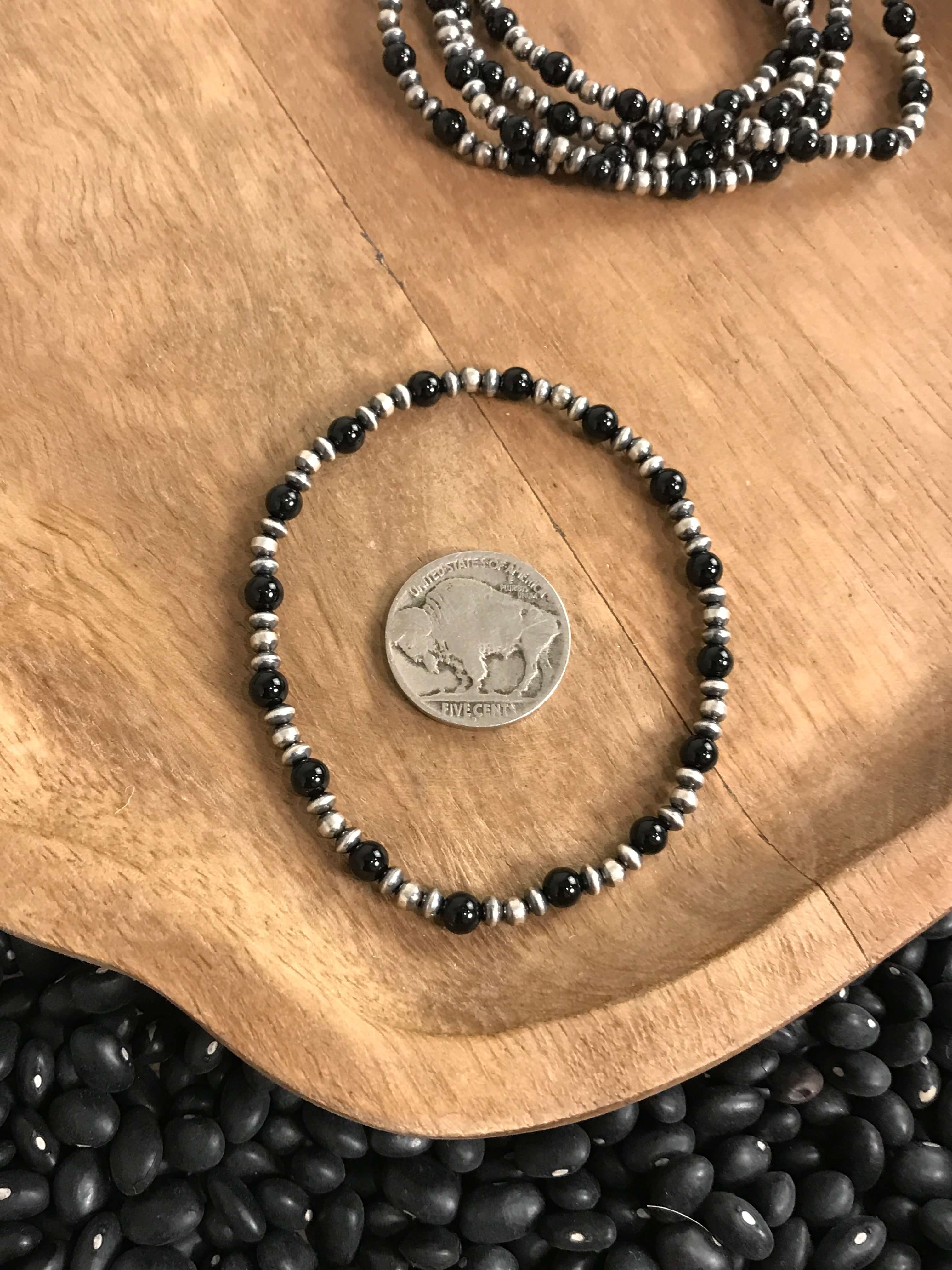 The Dainty Stretch Bracelet in Onyx - Image 5