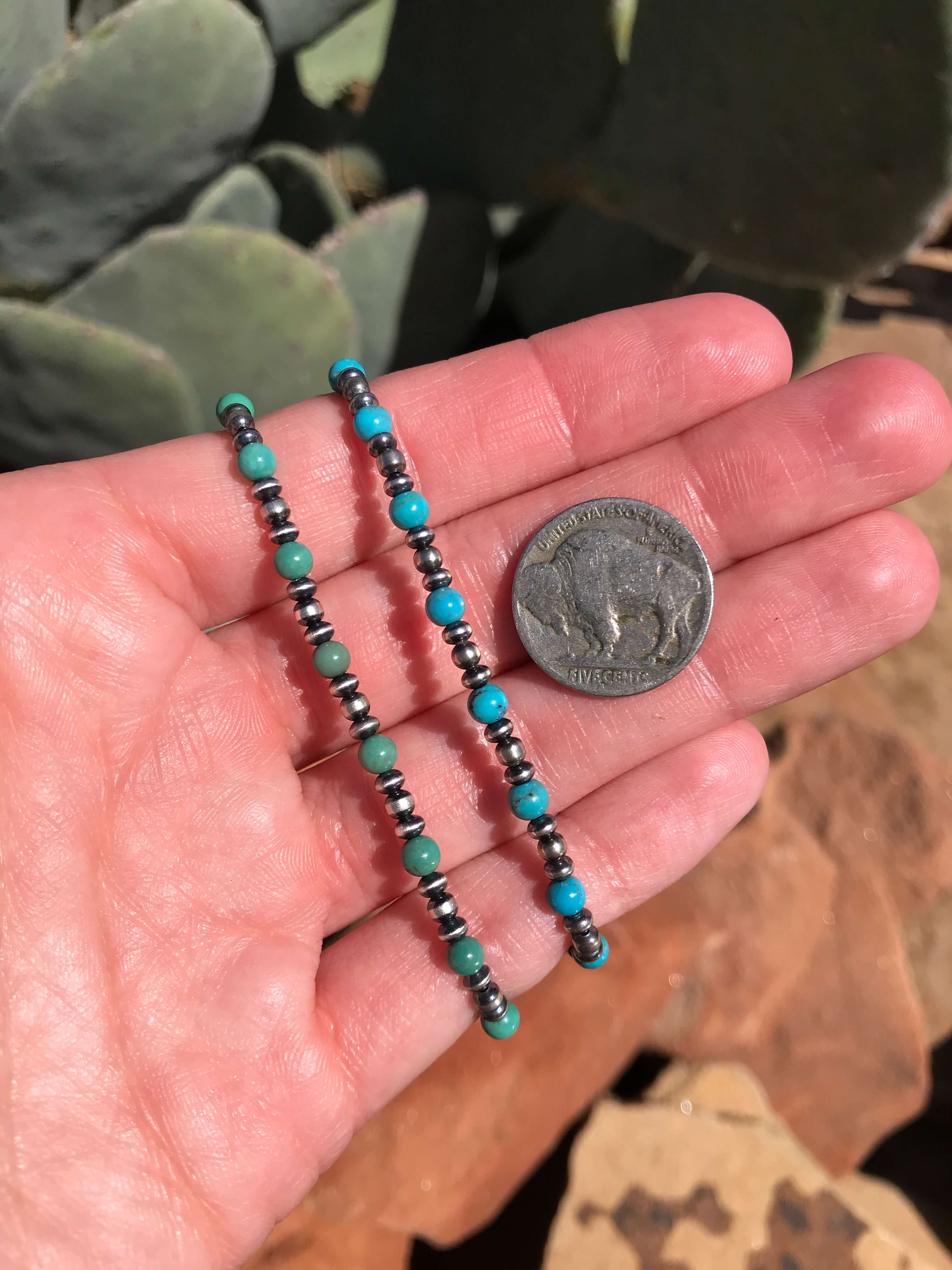 The Dainty Stretch Bracelet in Turquoise - Image 2