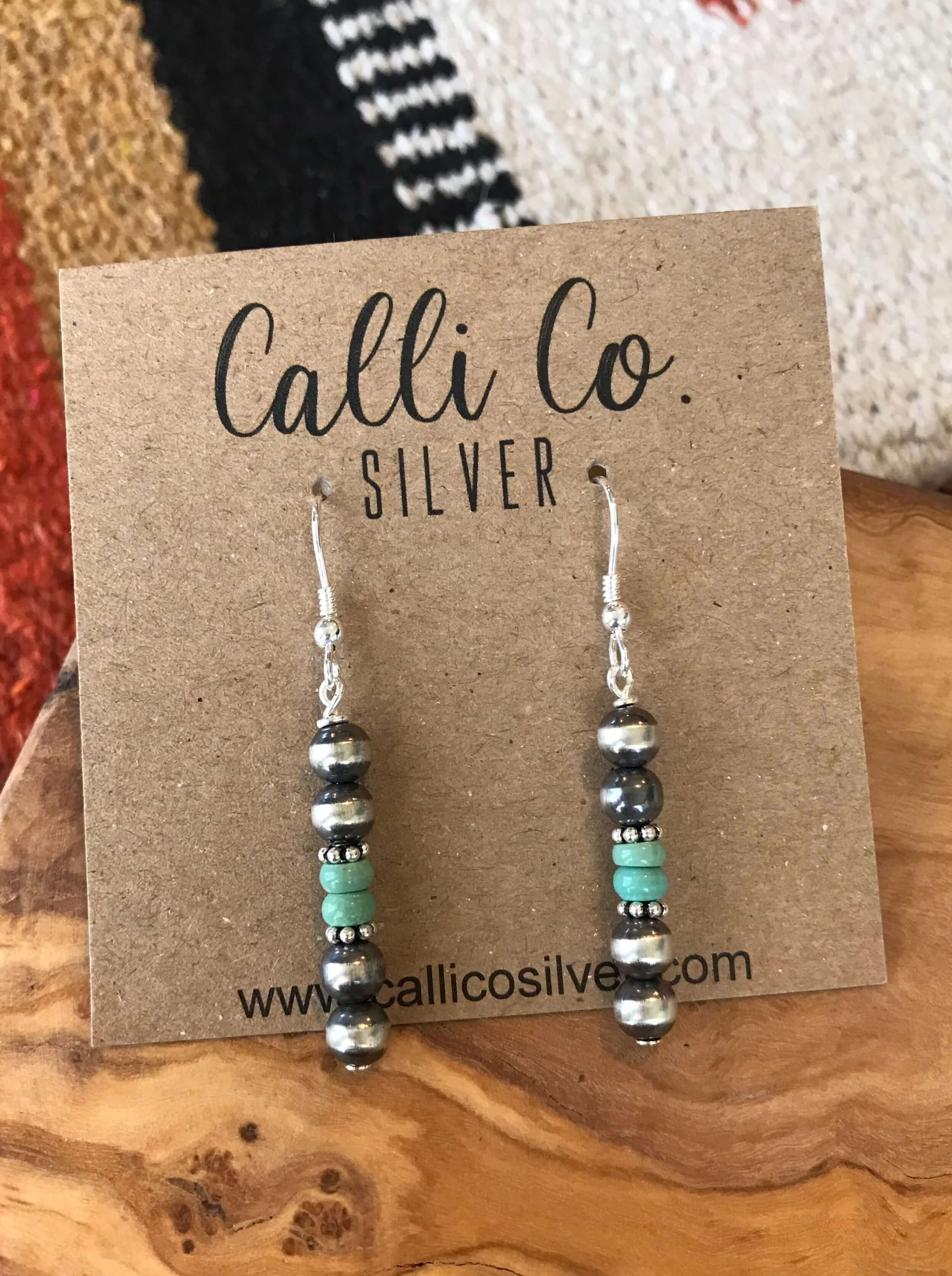 The Dakota Earrings in Green Turquoise
