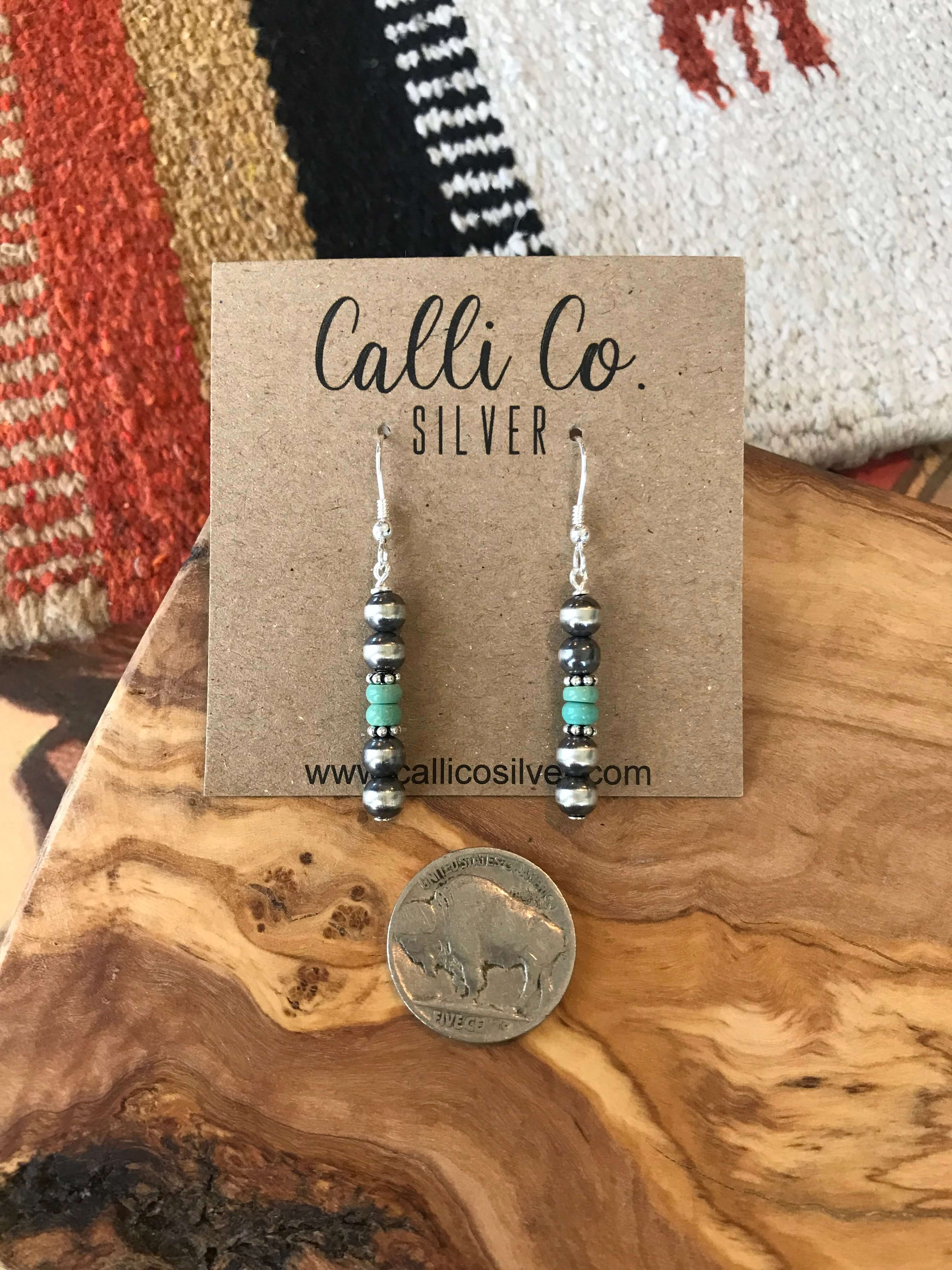 The Dakota Earrings in Green Turquoise - Image 2