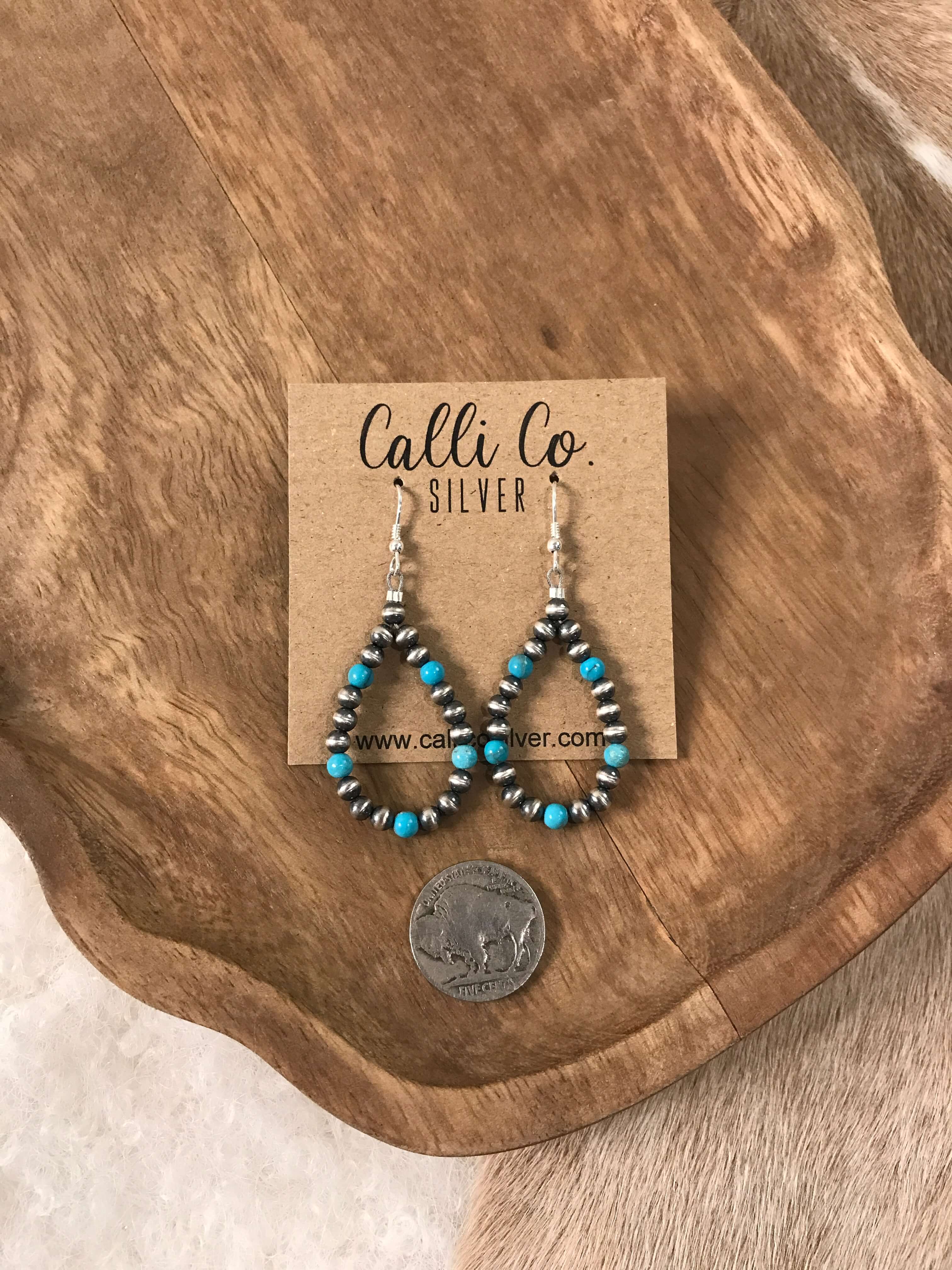 The Dallam Hoop Earrings in Blue - Image 2