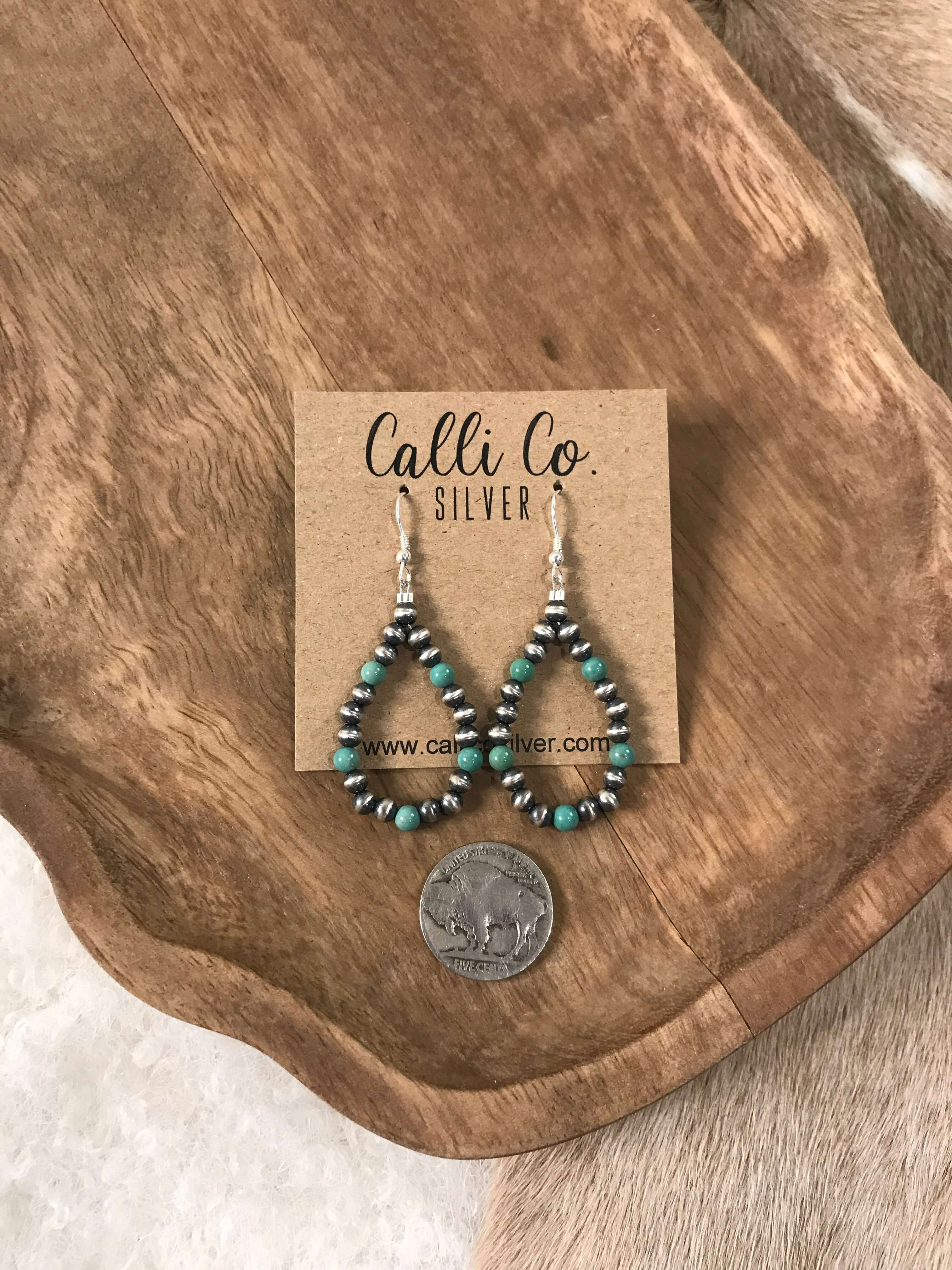 The Dallam Hoop Earrings in Green - Image 2