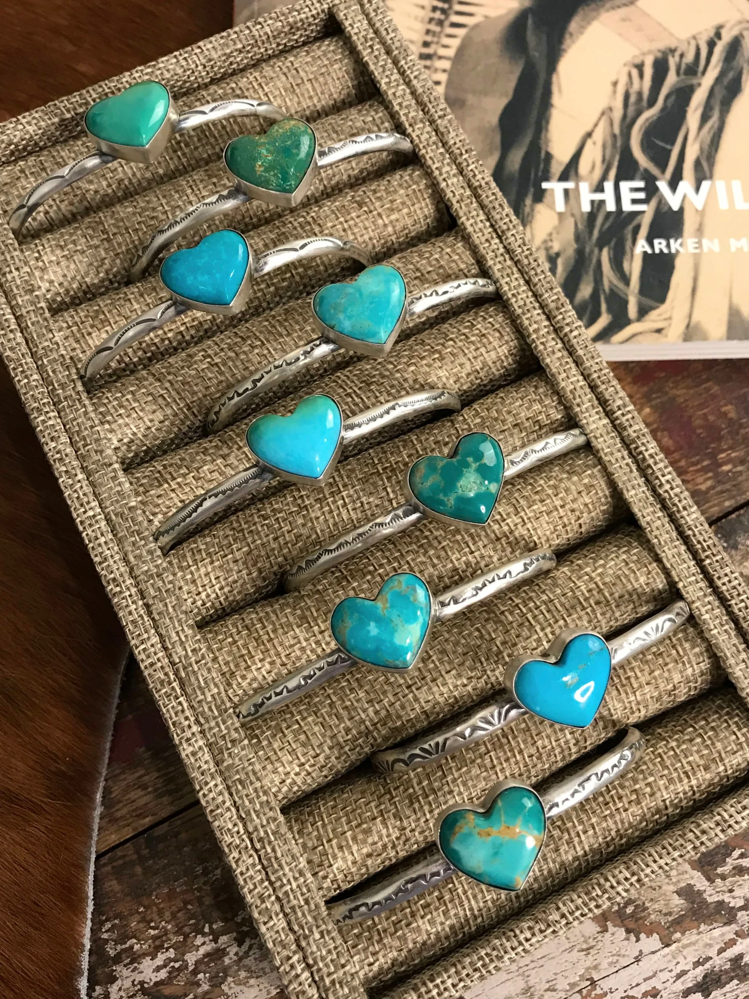 The Darling Turquoise Heart Cuffs