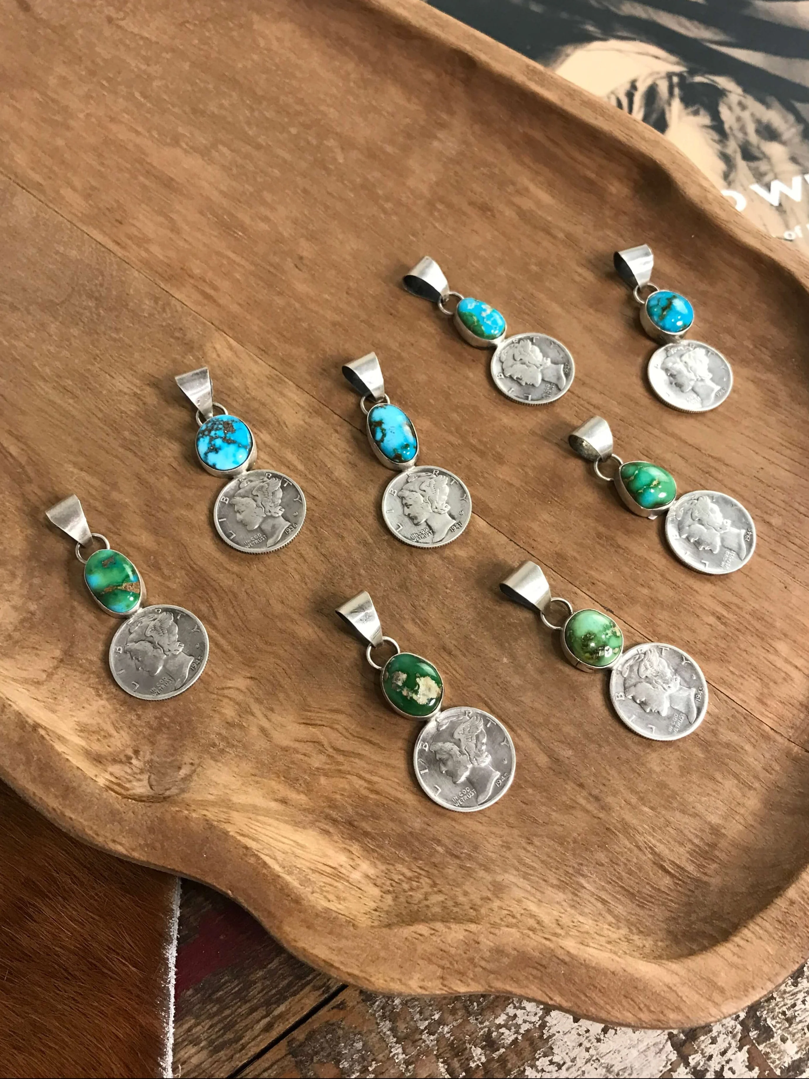 The Dime Pendant in Turquoise