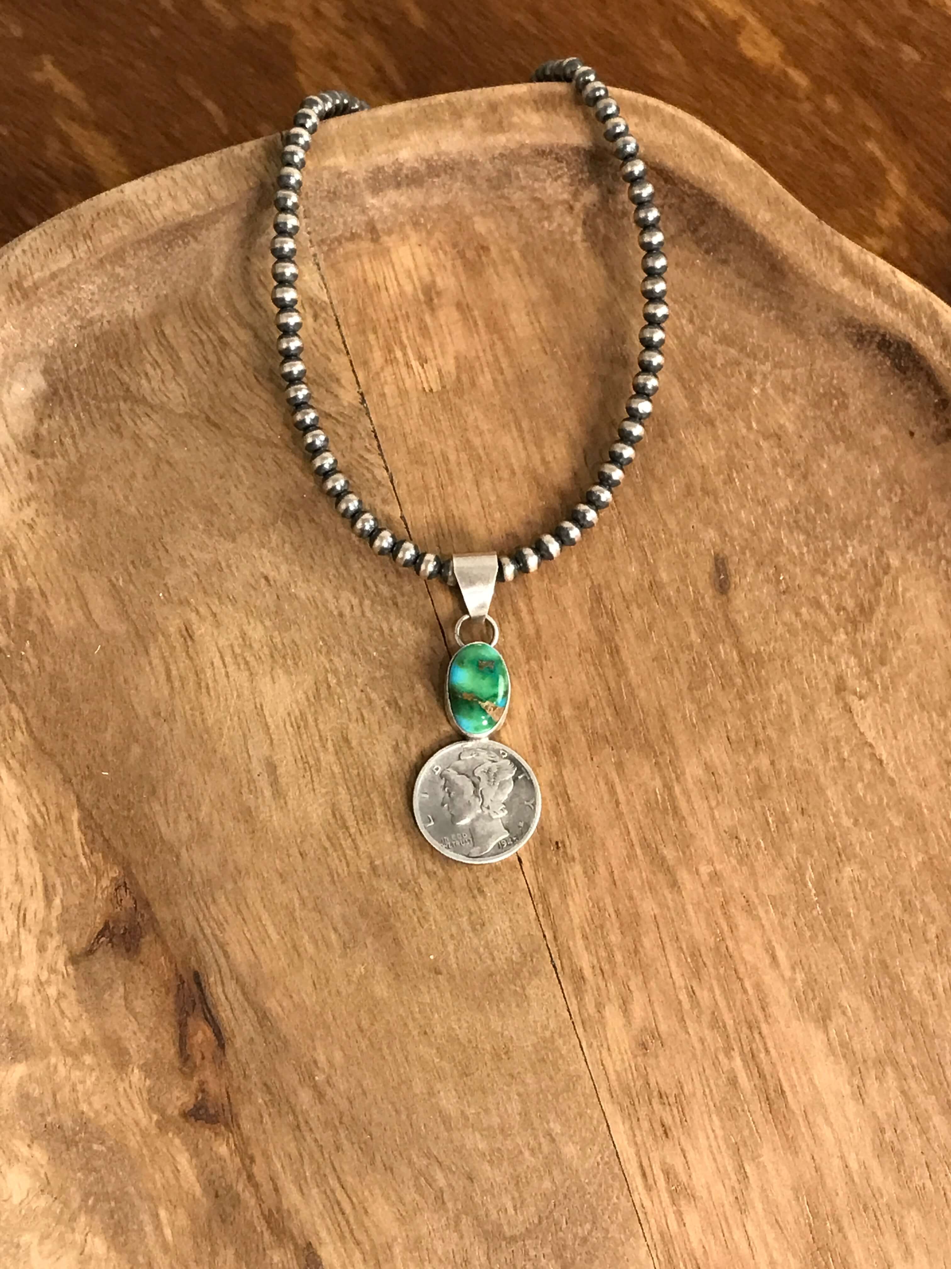 The Dime Pendant in Turquoise - Image 4