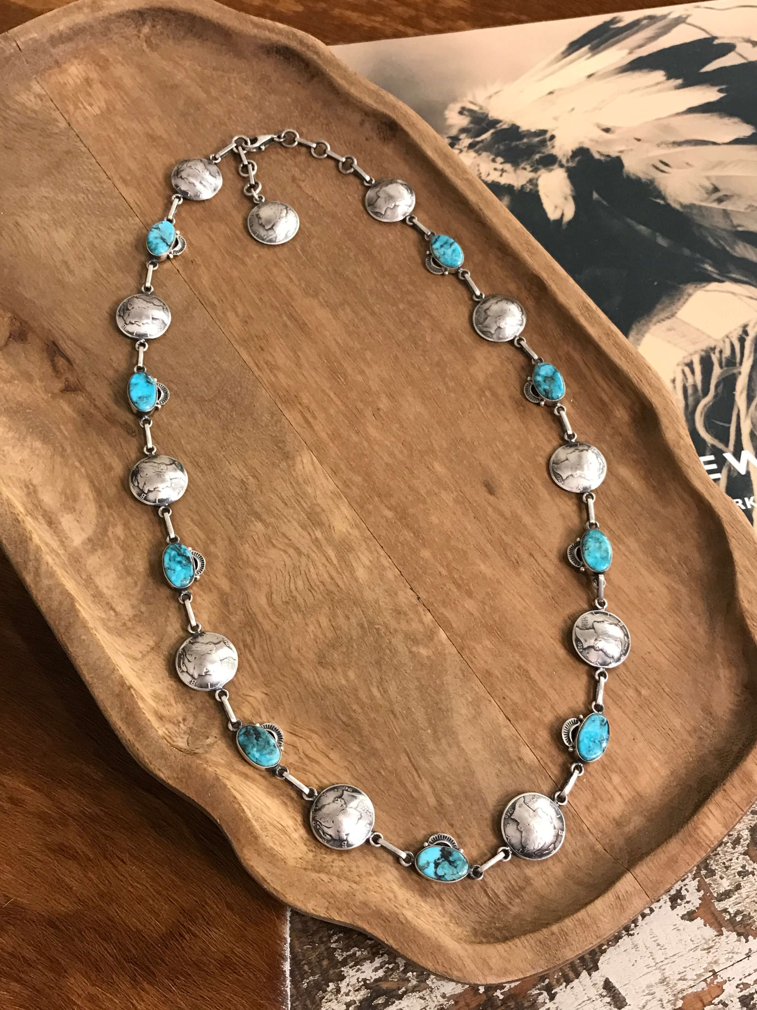 The Dome Dime and Turquoise Necklace, 1