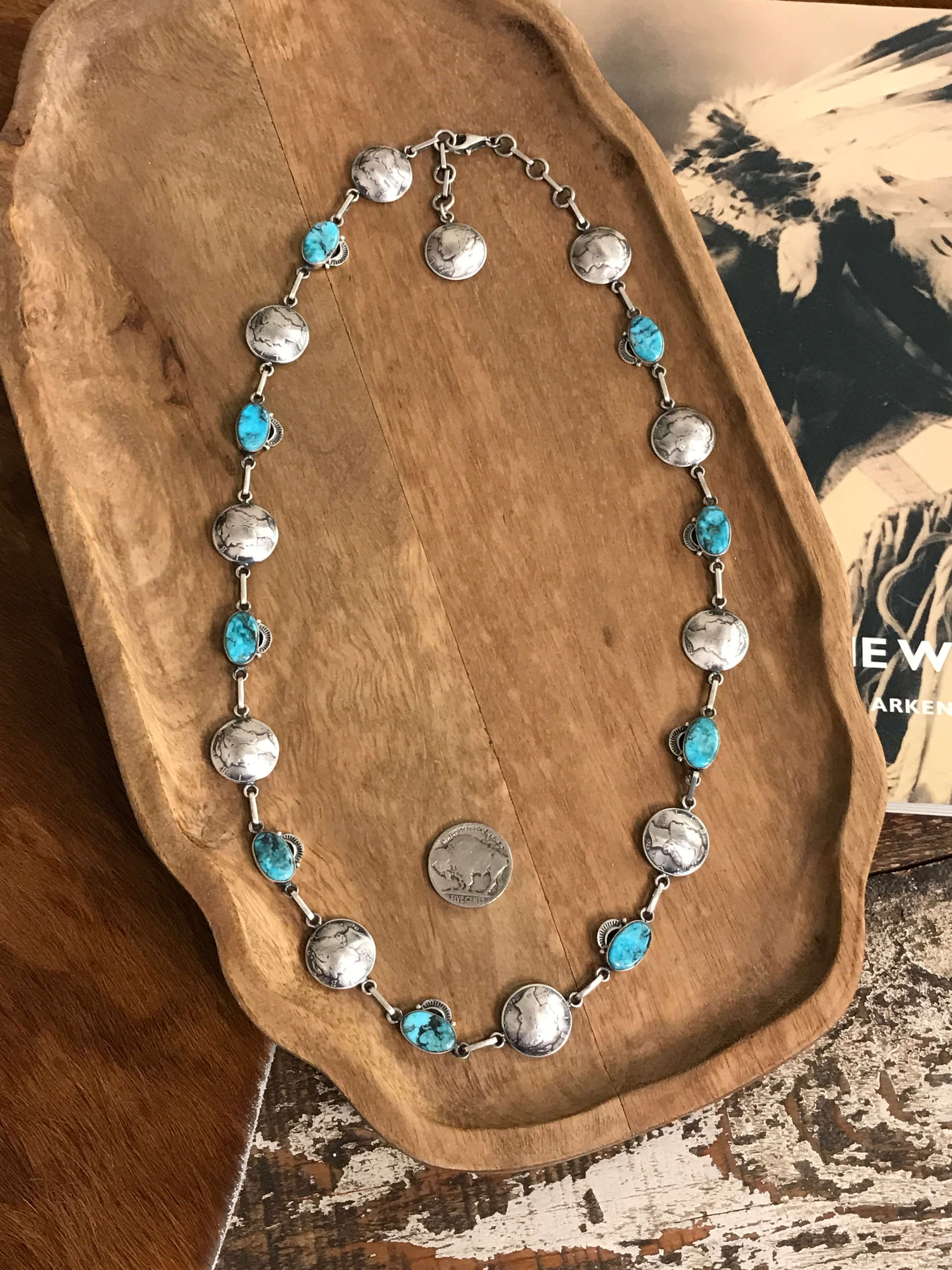 The Dome Dime and Turquoise Necklace, 1 - Image 3