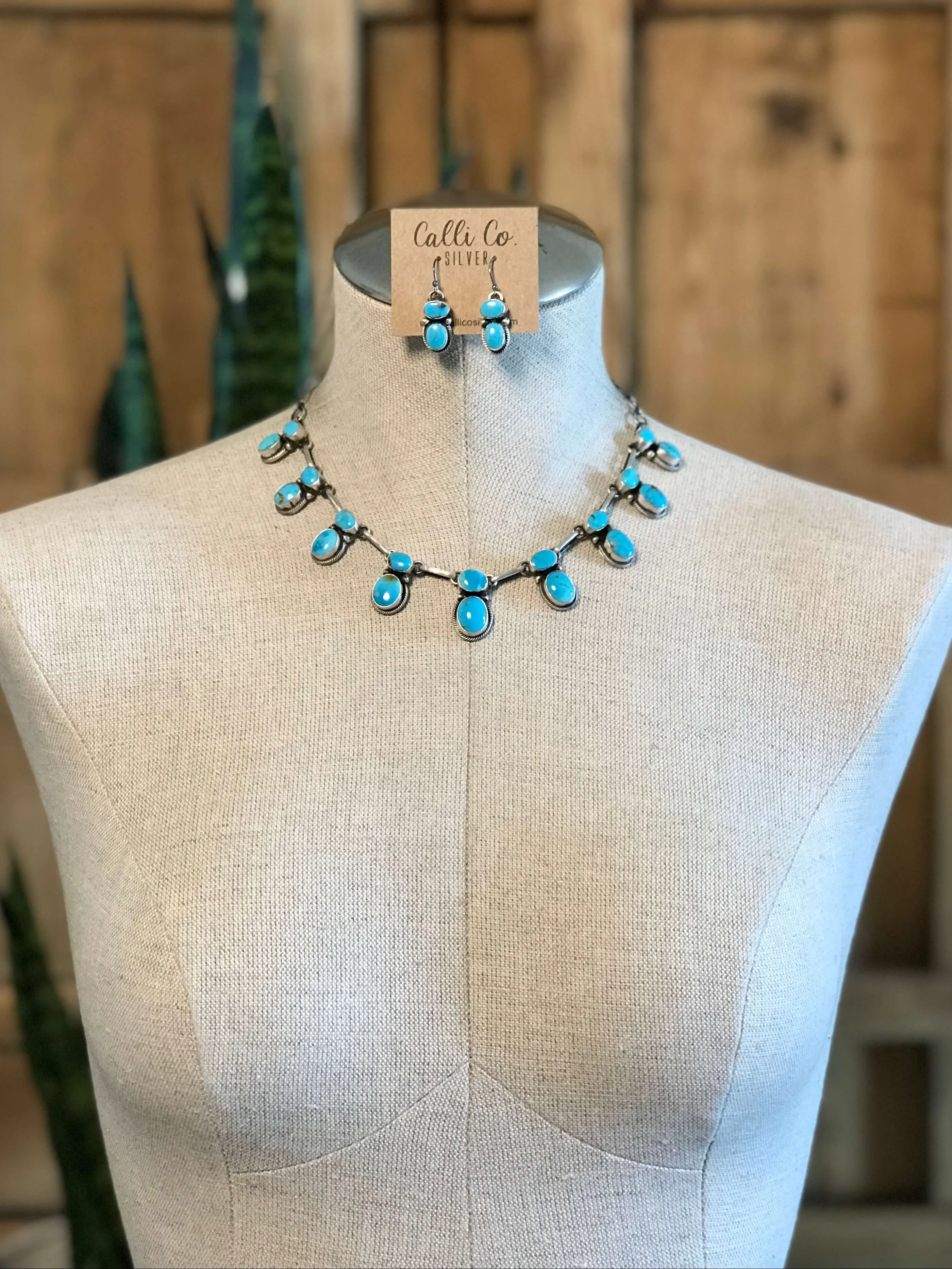 The Elliot Turquoise Statement Necklace Set - Image 3