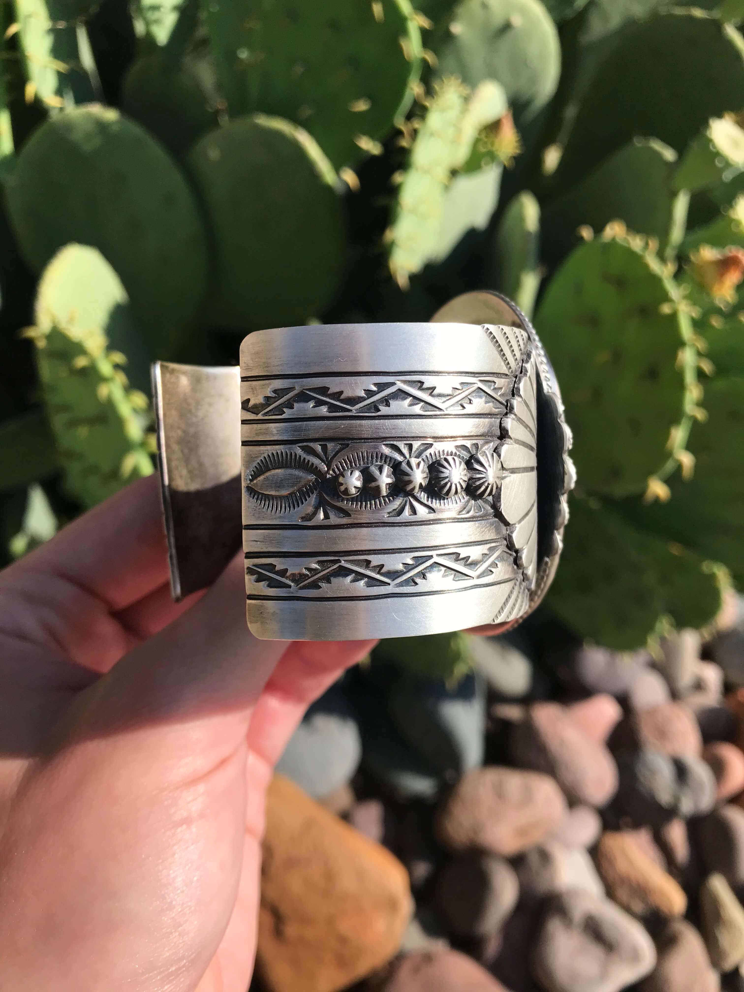 The Enrico Turquoise Ribbon Statement Cuff - Image 6