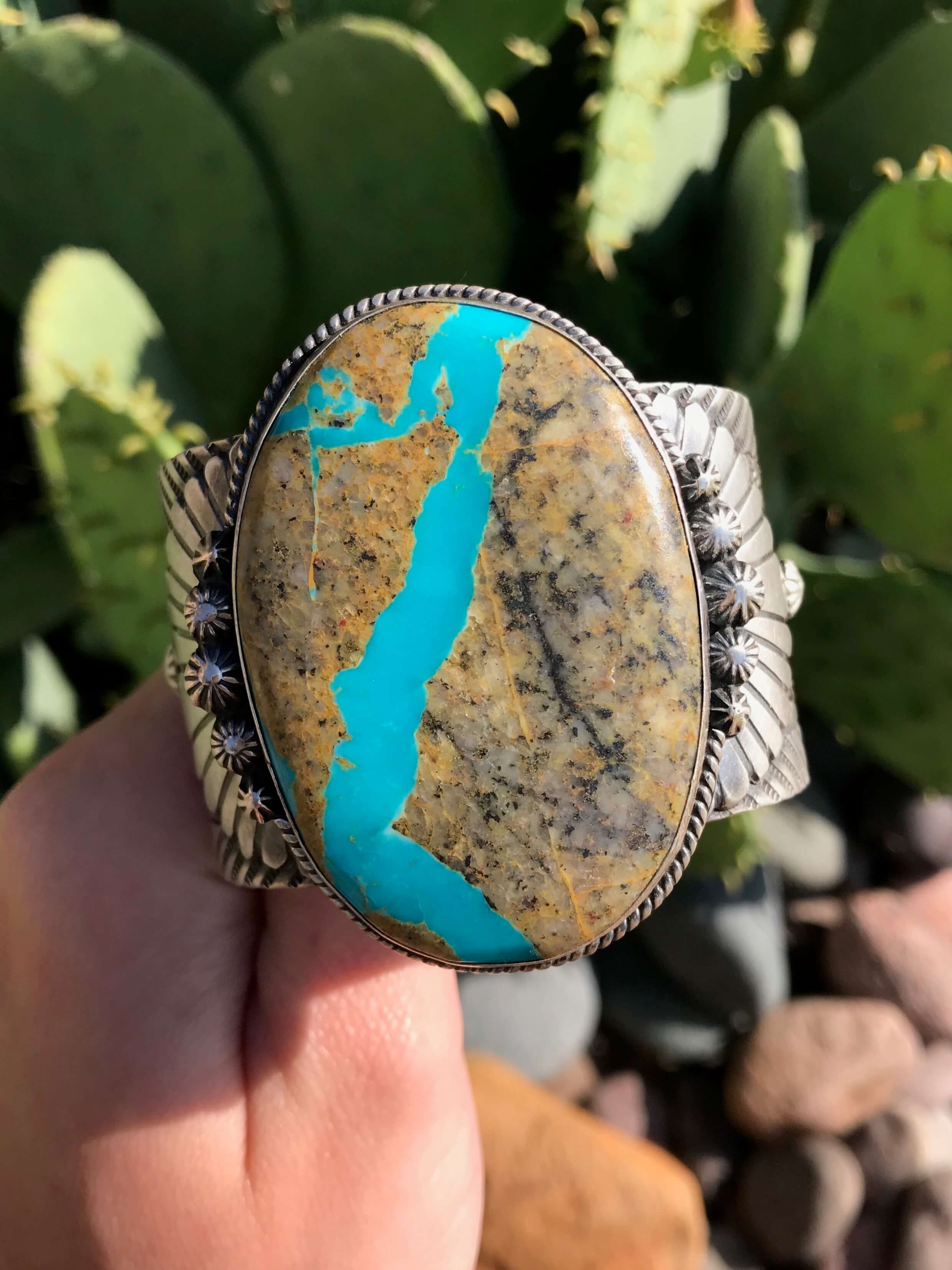 The Enrico Turquoise Ribbon Statement Cuff - Image 8