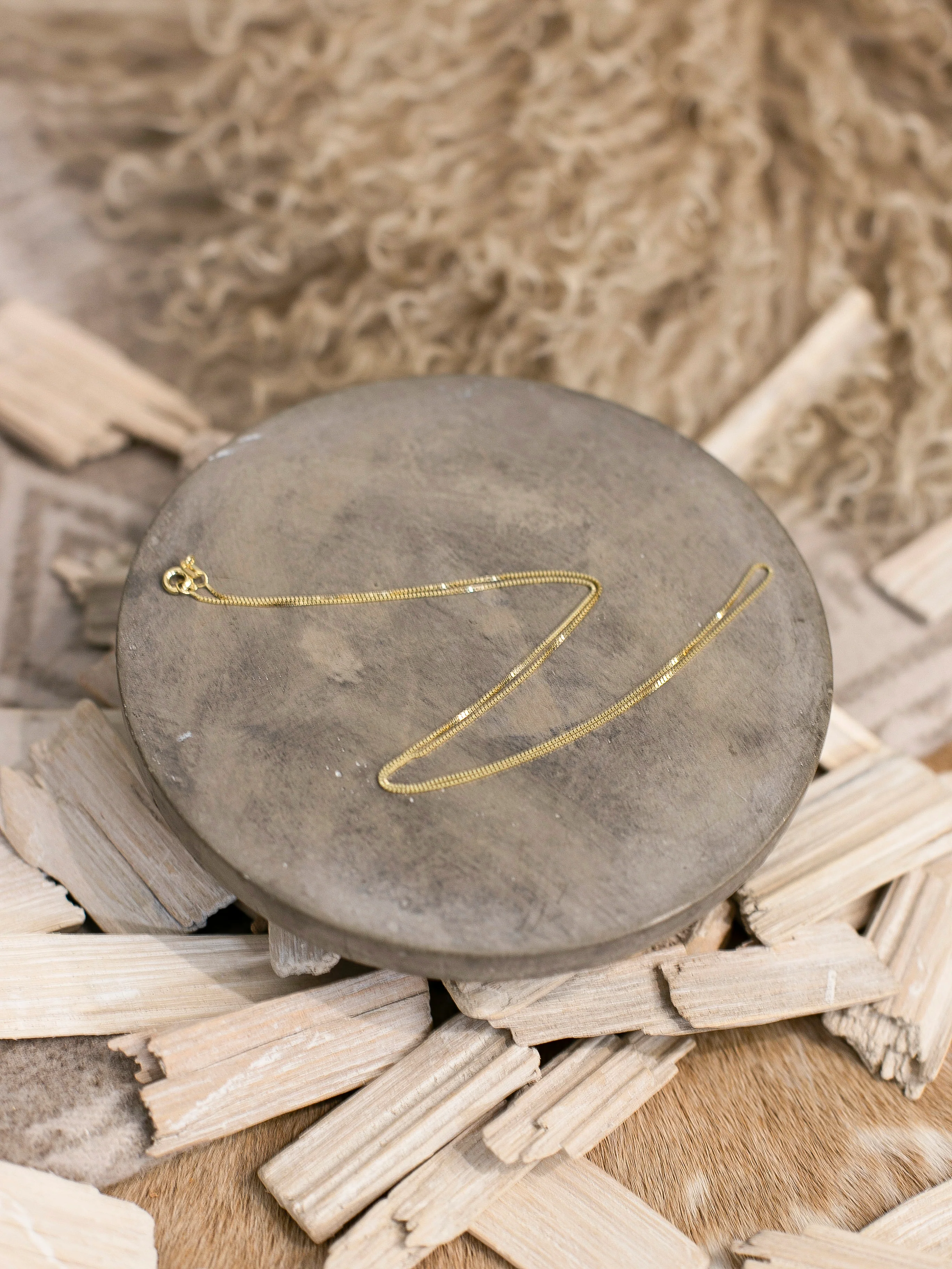 The Box Chain in 14k Gold - Image 3