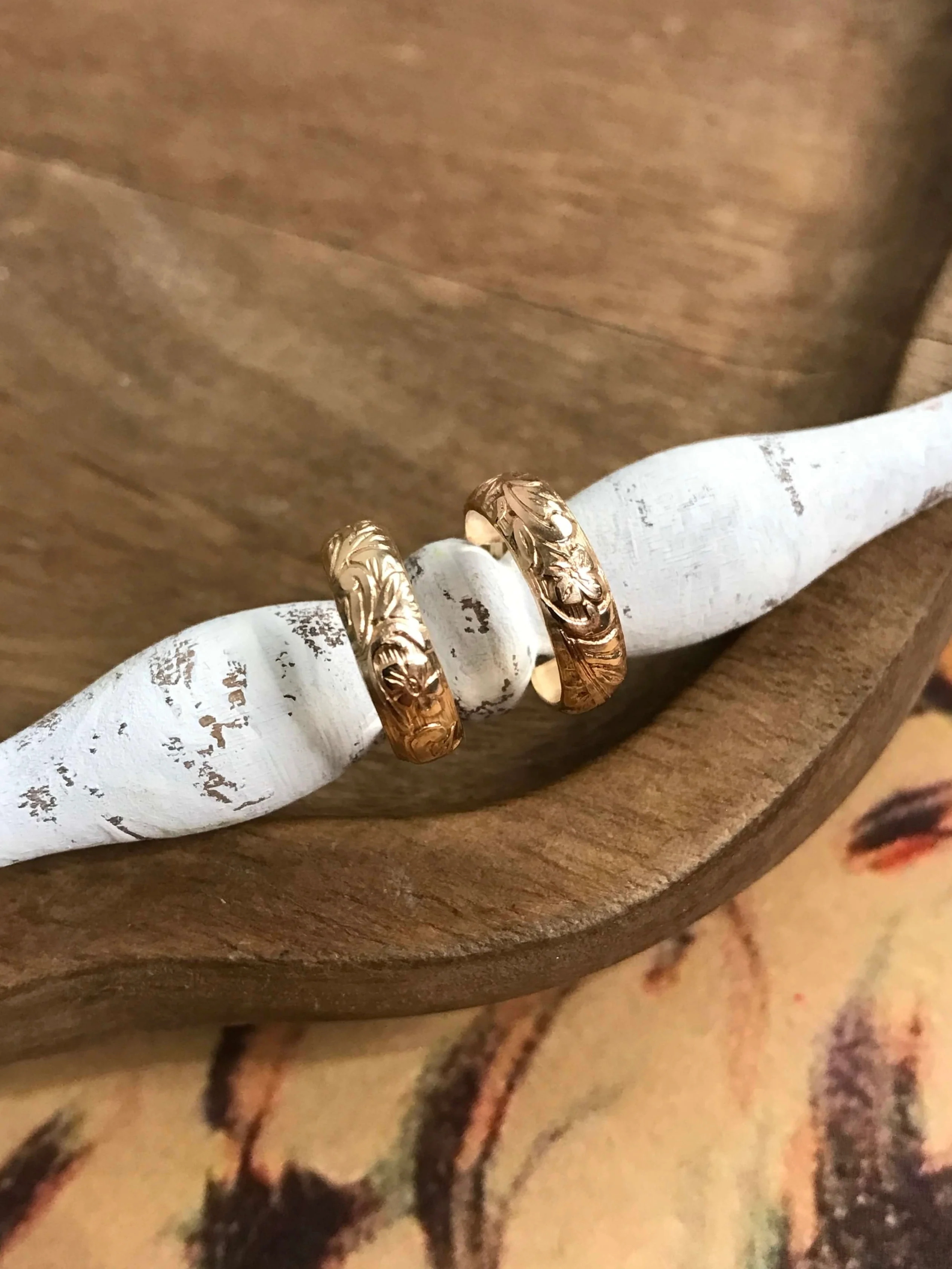 The Layla Gold Tooled Hoops