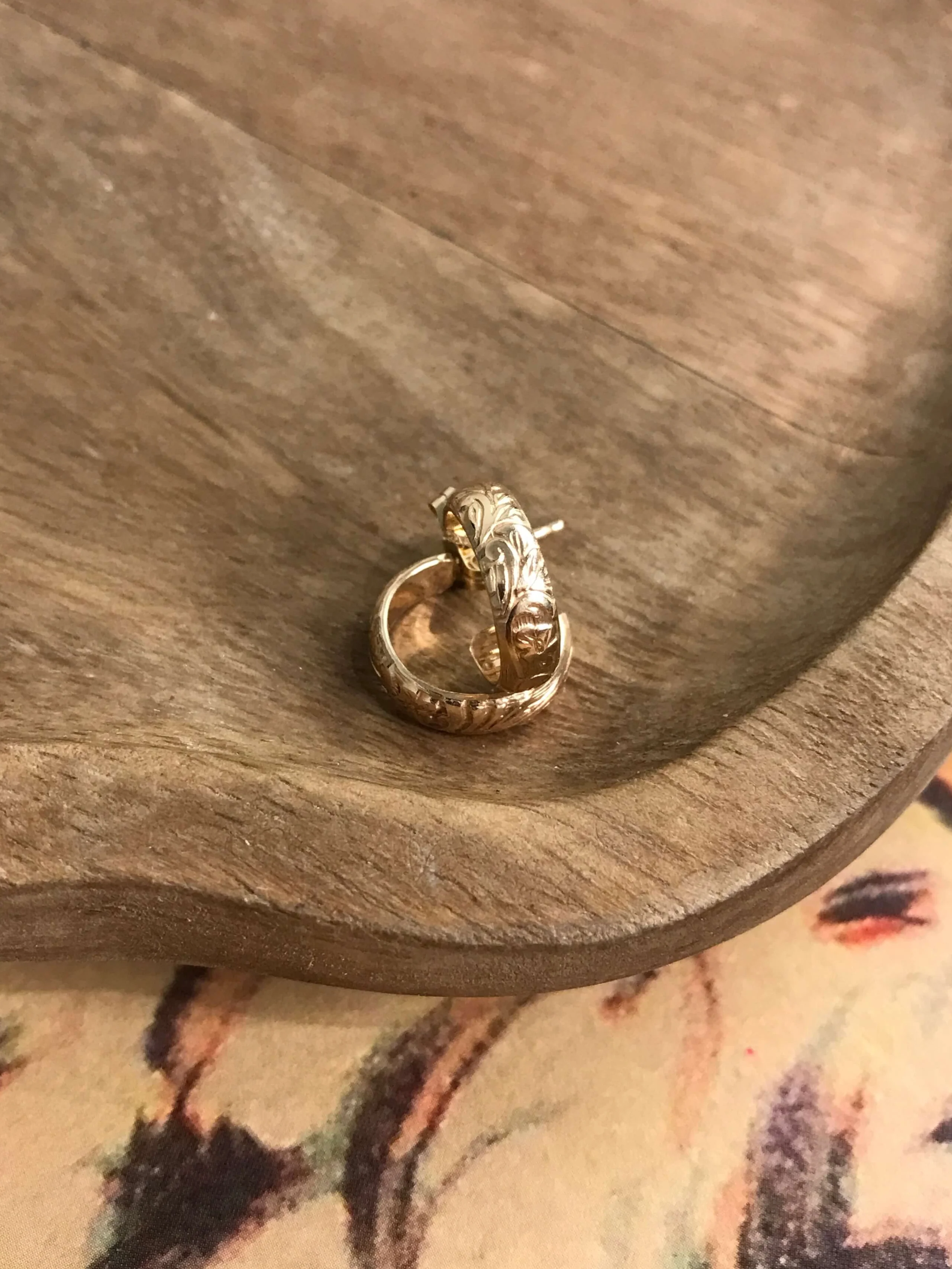 The Layla Gold Tooled Hoops - Image 2